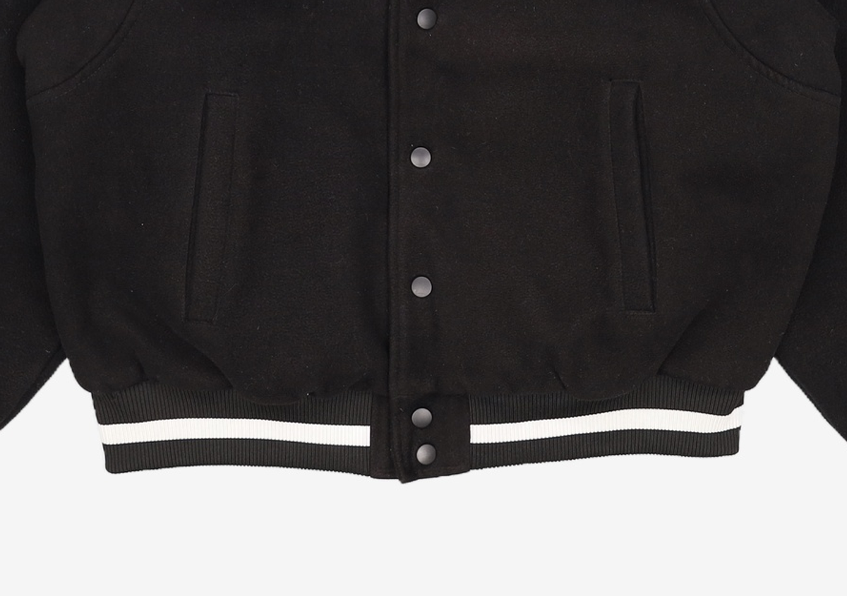 노매뉴얼(NOMANUAL) TAYLOR VARSITY JACKET - BLACK L