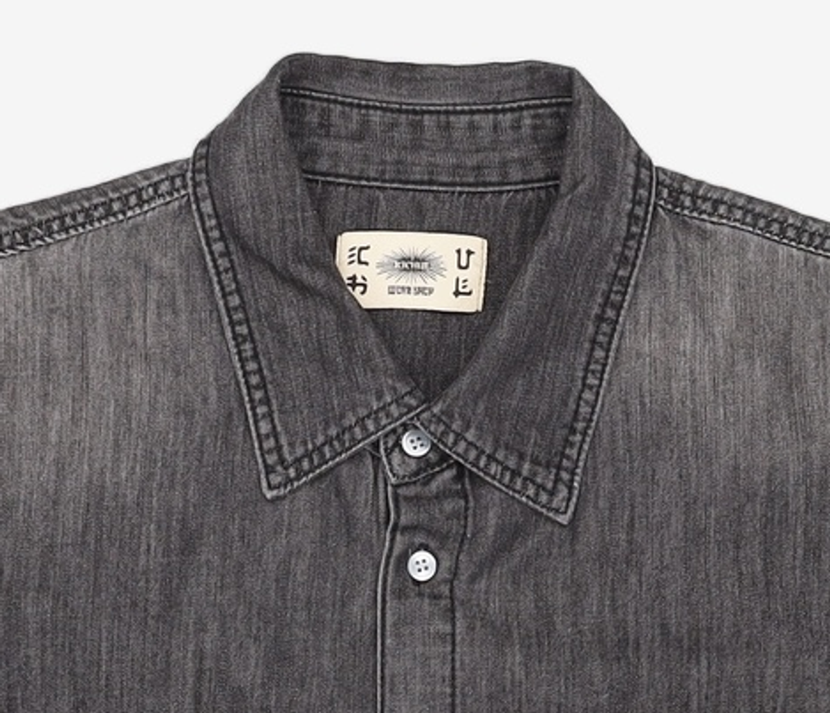 기철(KICHUL) Summer half denim shirt (black) M