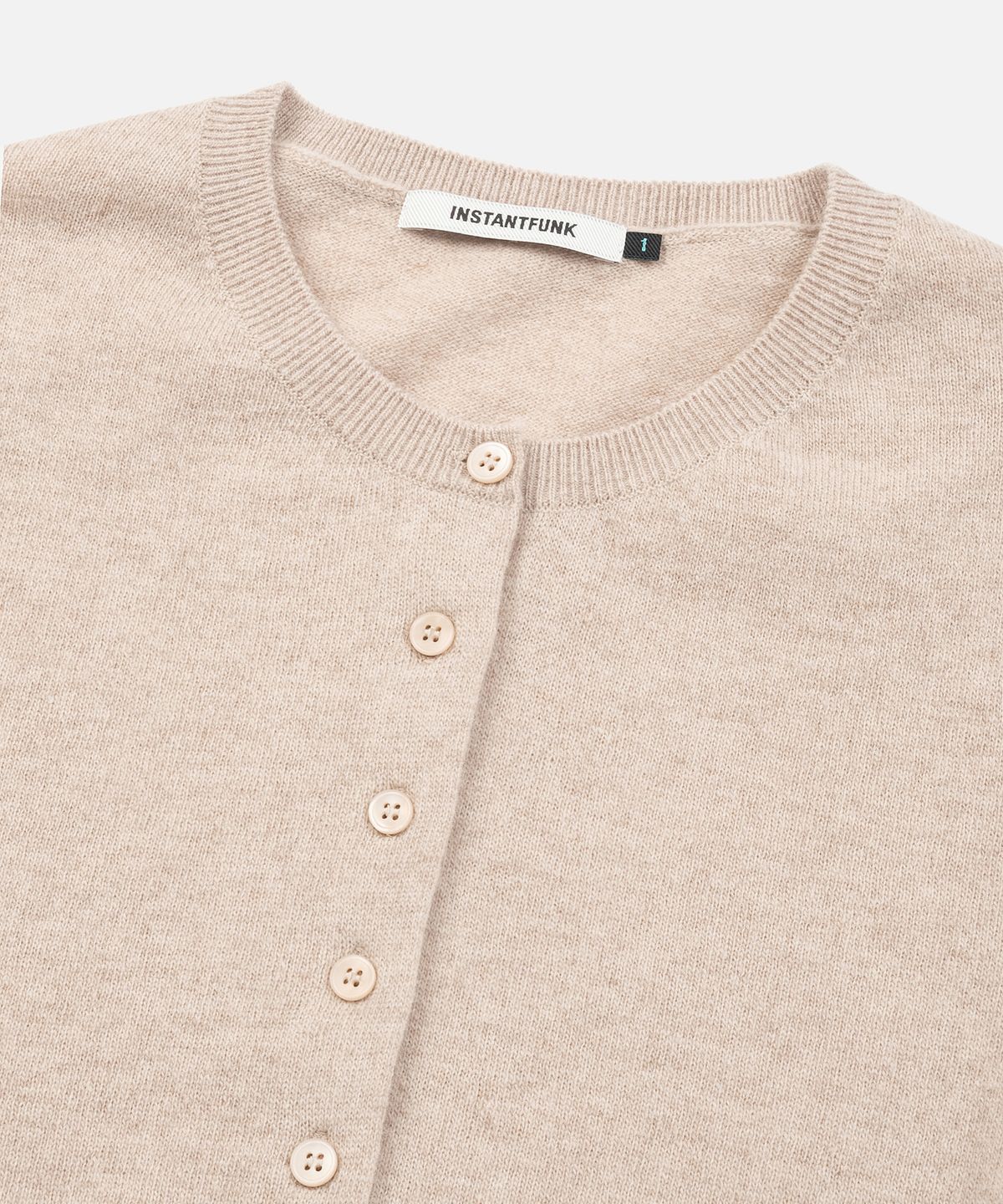 인스턴트펑크(INSTANTFUNK) ESSENTIAL WOOL ROUND CARDIGAN - BEIGE