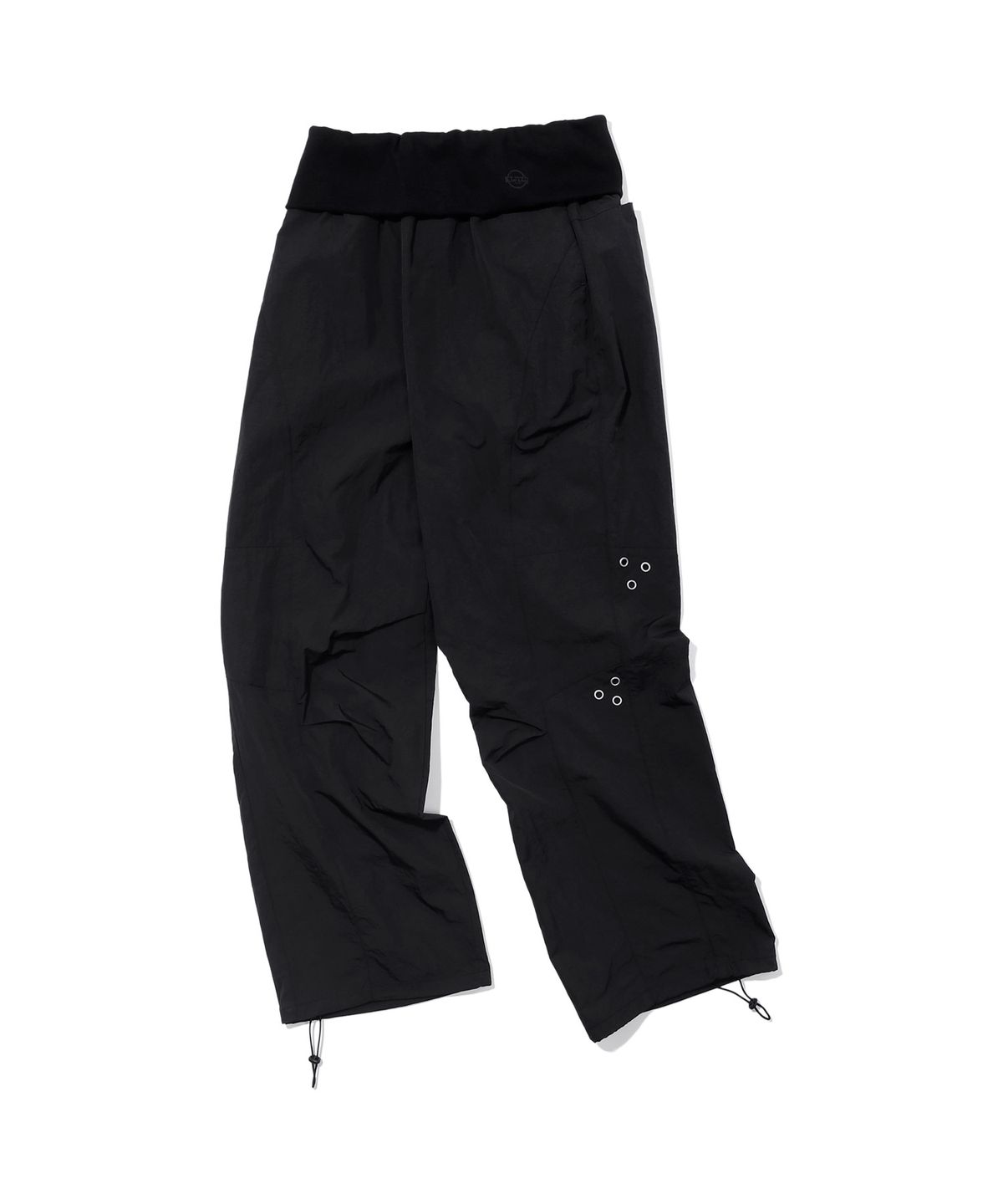키지코(KIJIKO) ke619. Eyelet Folding Nylon Pants Black