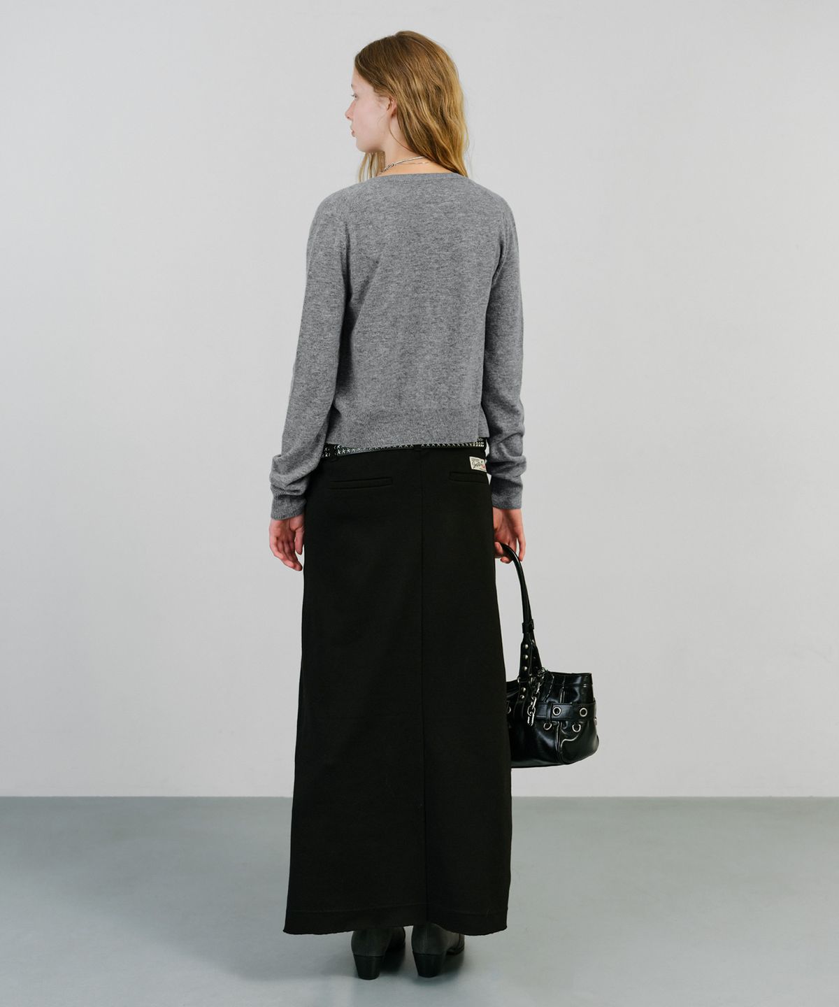 인스턴트펑크(INSTANTFUNK) ESSENTIAL WOOL ROUND CARDIGAN - GREY