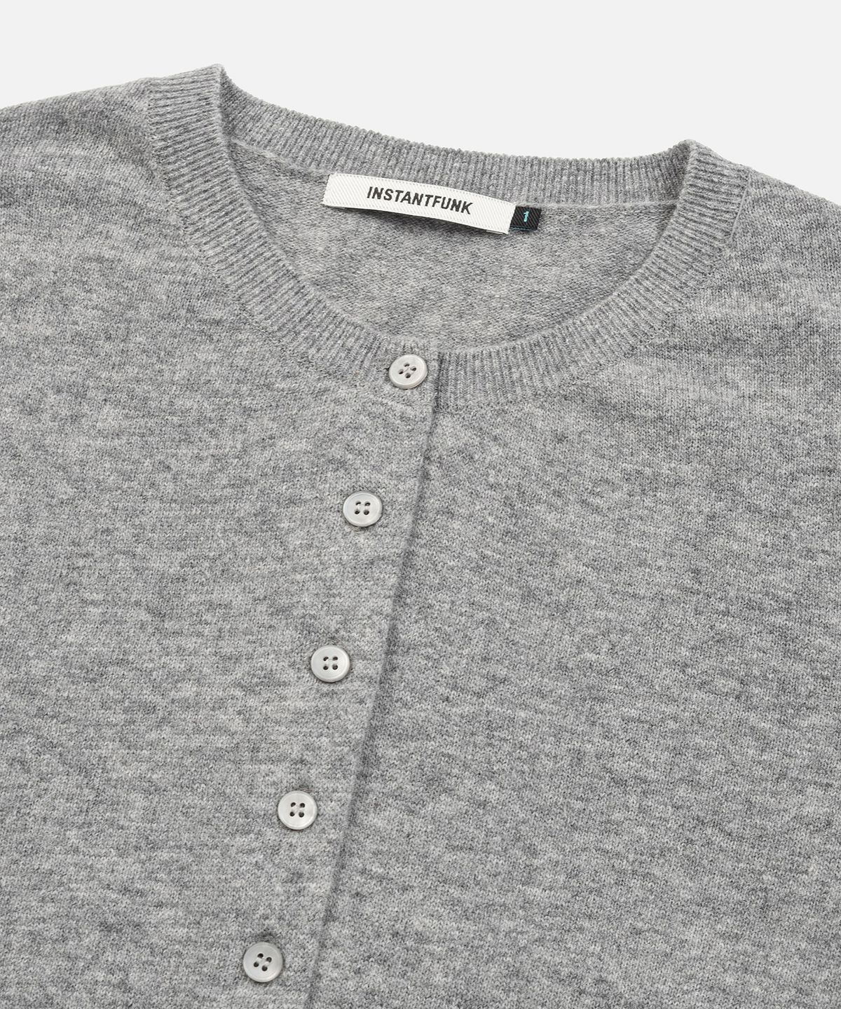 인스턴트펑크(INSTANTFUNK) ESSENTIAL WOOL ROUND CARDIGAN - GREY