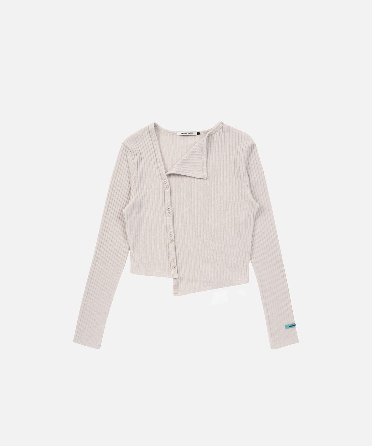 인스턴트펑크(INSTANTFUNK) RIB HALTER CARDIGAN SET UP - BEIGE
