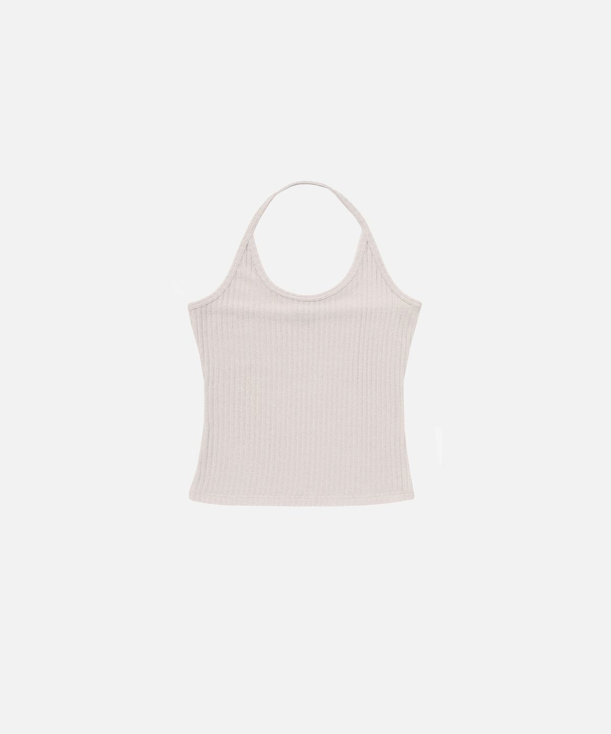 인스턴트펑크(INSTANTFUNK) RIB HALTER CARDIGAN SET UP - BEIGE