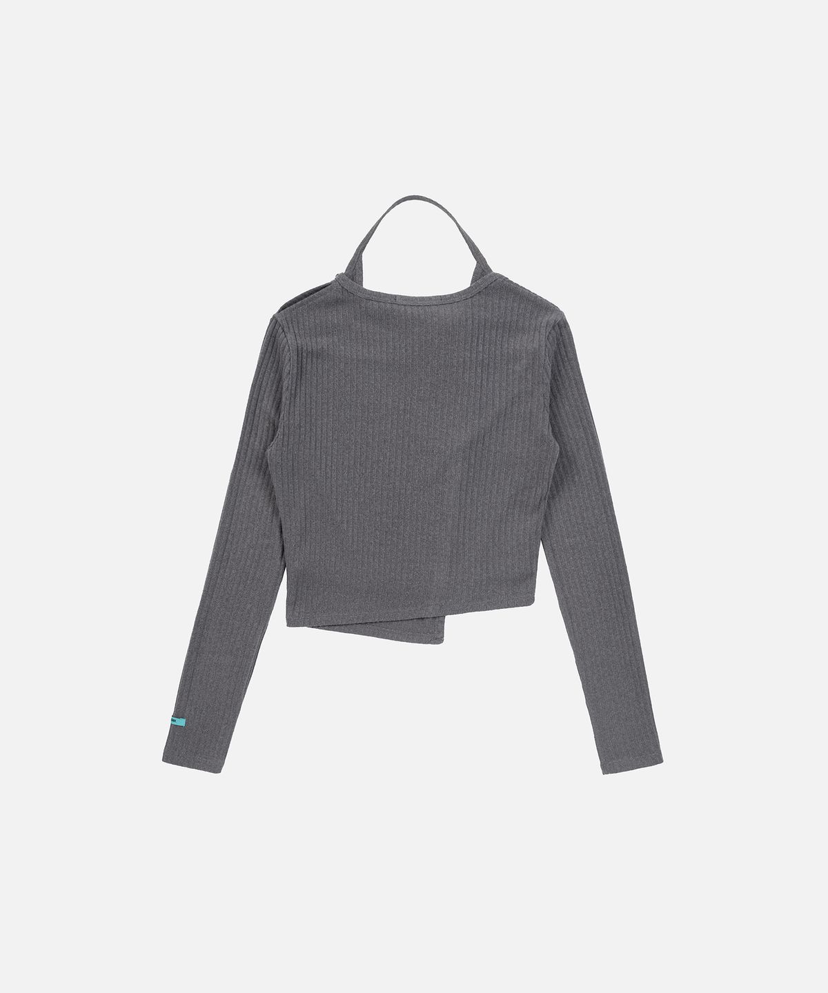인스턴트펑크(INSTANTFUNK) RIB HALTER CARDIGAN SET UP - CHARCOAL