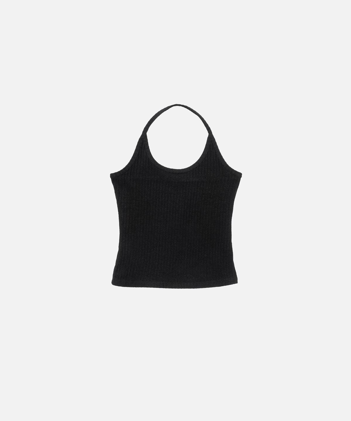 인스턴트펑크(INSTANTFUNK) RIB HALTER CARDIGAN SET UP - BLACK