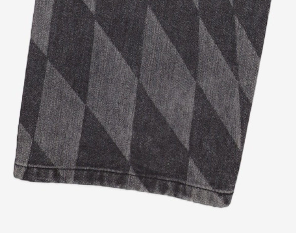 노매뉴얼(NOMANUAL) D.T CHECKERBOARD DENIM PANTS - WASHED BLACK S