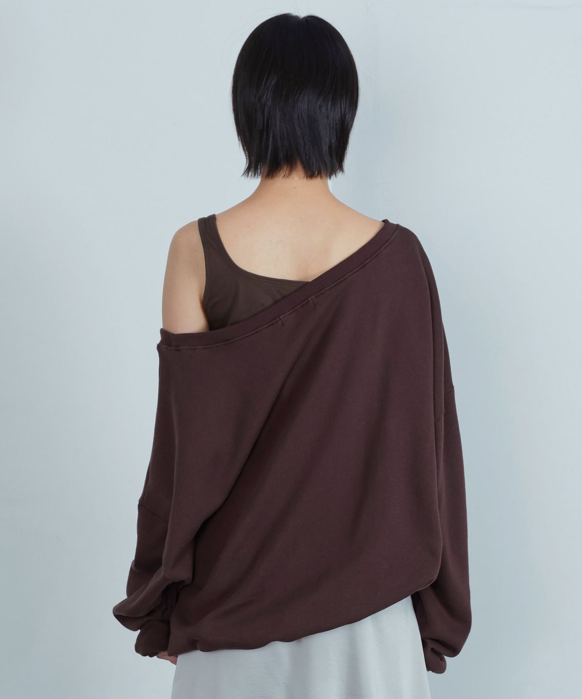 키지코(KIJIKO) ke312. Eyelet Pinch Sweatshirt Burgundy