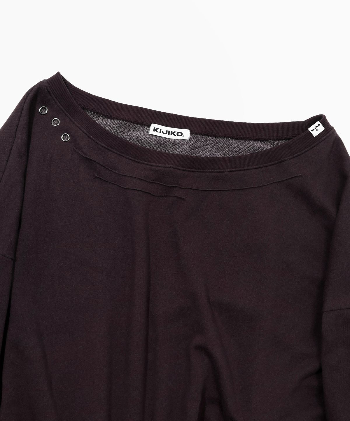 키지코(KIJIKO) ke312. Eyelet Pinch Sweatshirt Burgundy