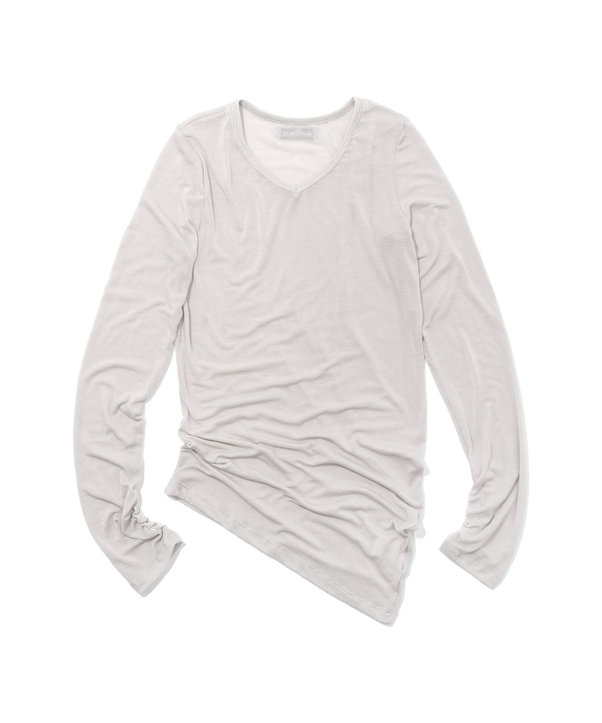 키지코(KIJIKO) ke311. Curved Sheer Tee Gray