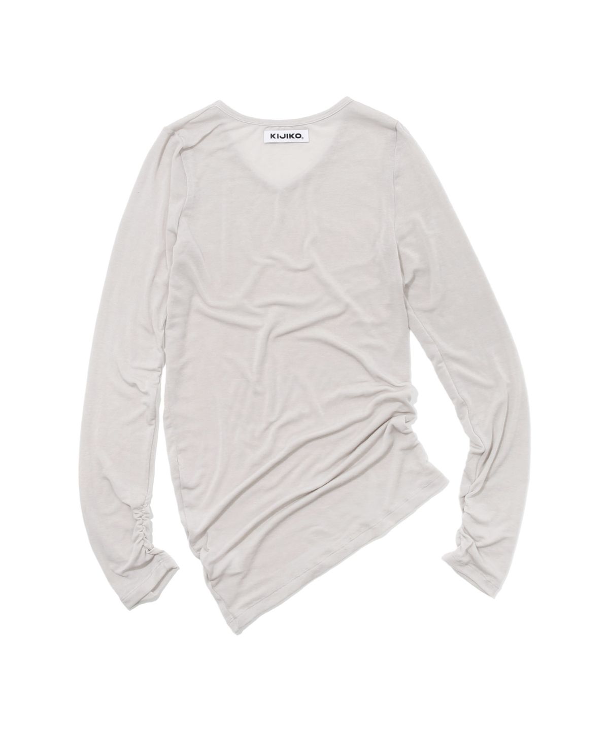키지코(KIJIKO) ke311. Curved Sheer Tee Gray
