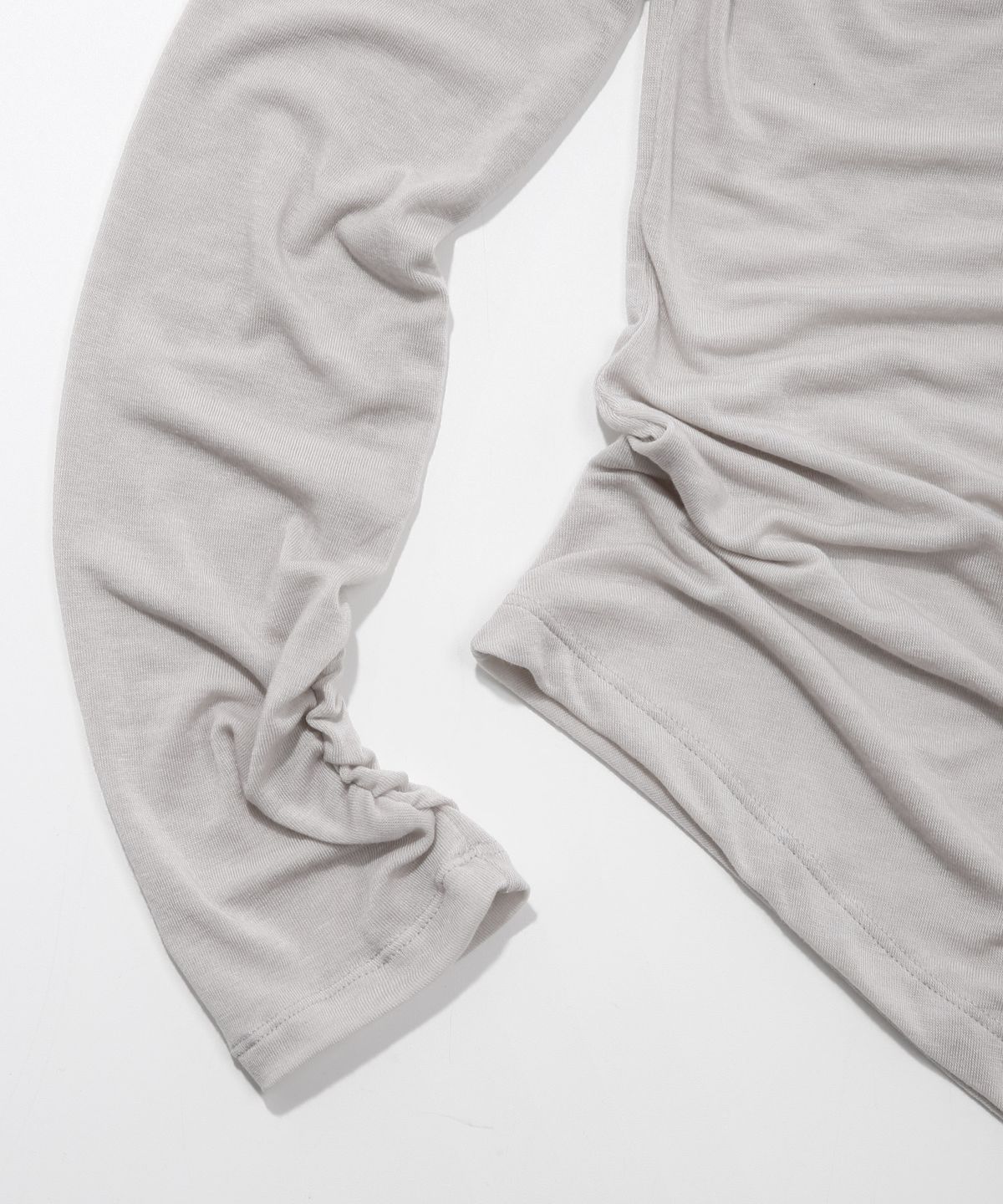 키지코(KIJIKO) ke311. Curved Sheer Tee Gray