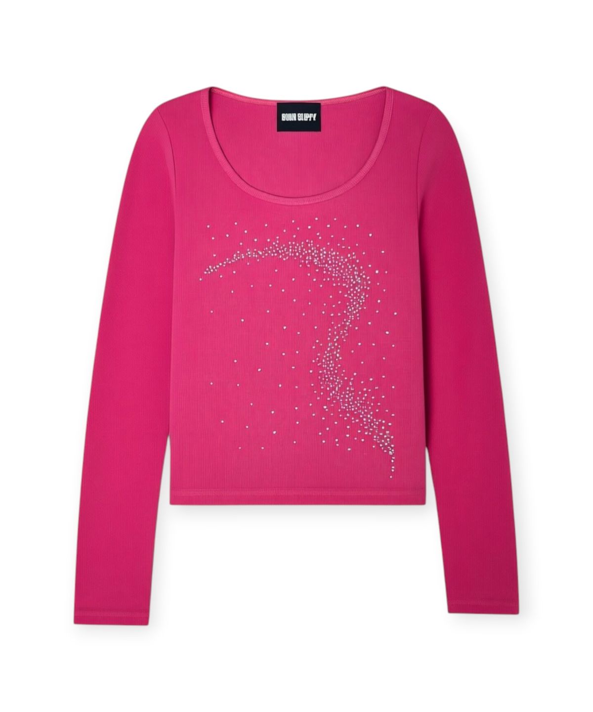 본슬리피(BORN SLIPPY) Future Wave Rib Long Sleeve Tee (Hot Pink)