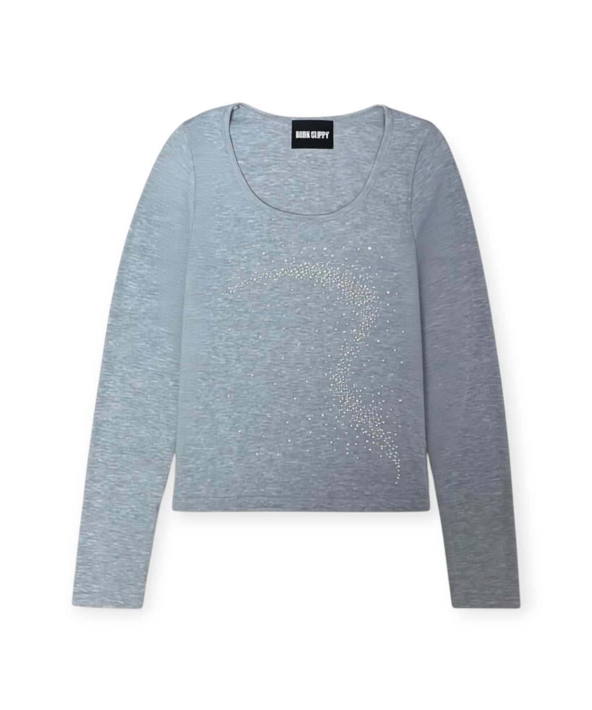 본슬리피(BORN SLIPPY) Future Wave Rib Long Sleeve Tee (Melange Gray)
