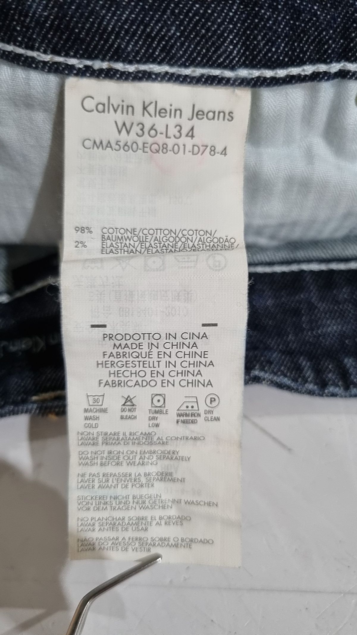 캘빈클라인 진(CALVIN KLEIN JEANS) 청/데님 팬츠 36