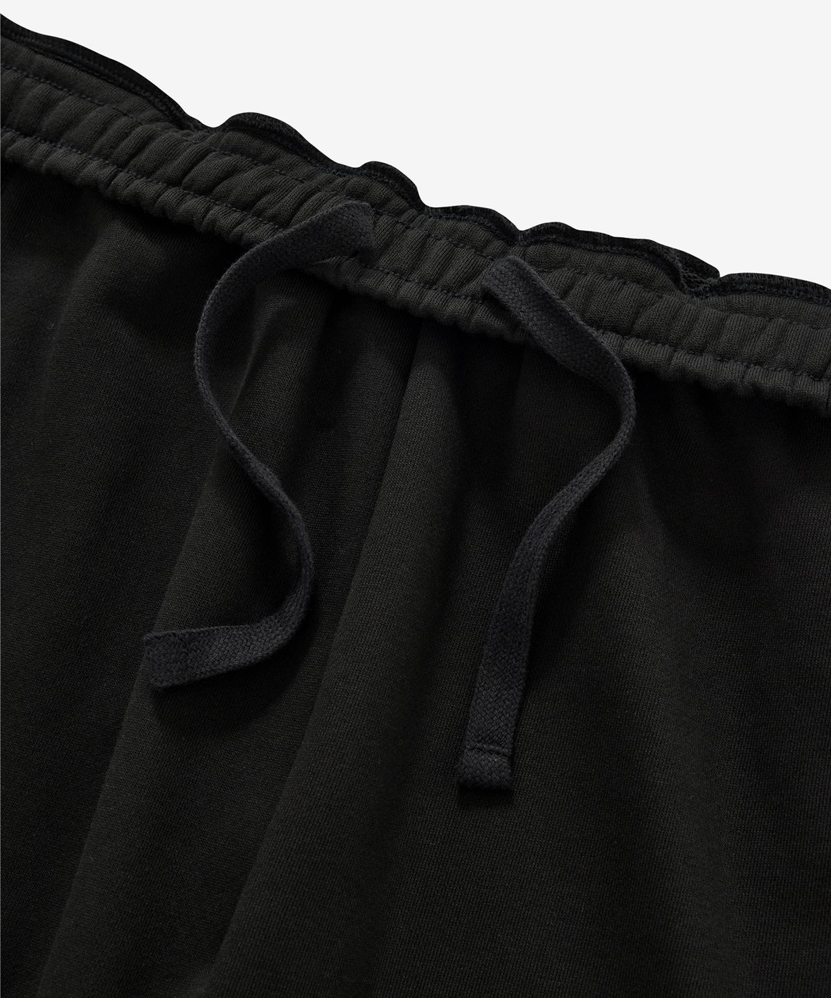 커버낫(COVERNAT) 루즈 스트레이트 커브드 스웻 팬츠 블랙