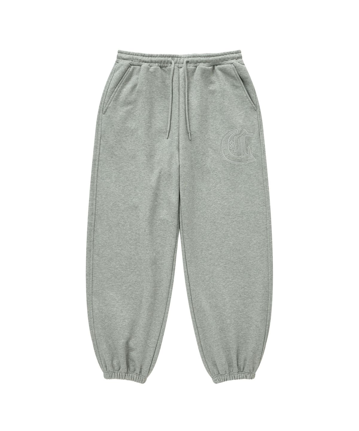 커버낫(COVERNAT) 스트레이트 릴렉스드 조거 스웻 팬츠 멜란지 그레이