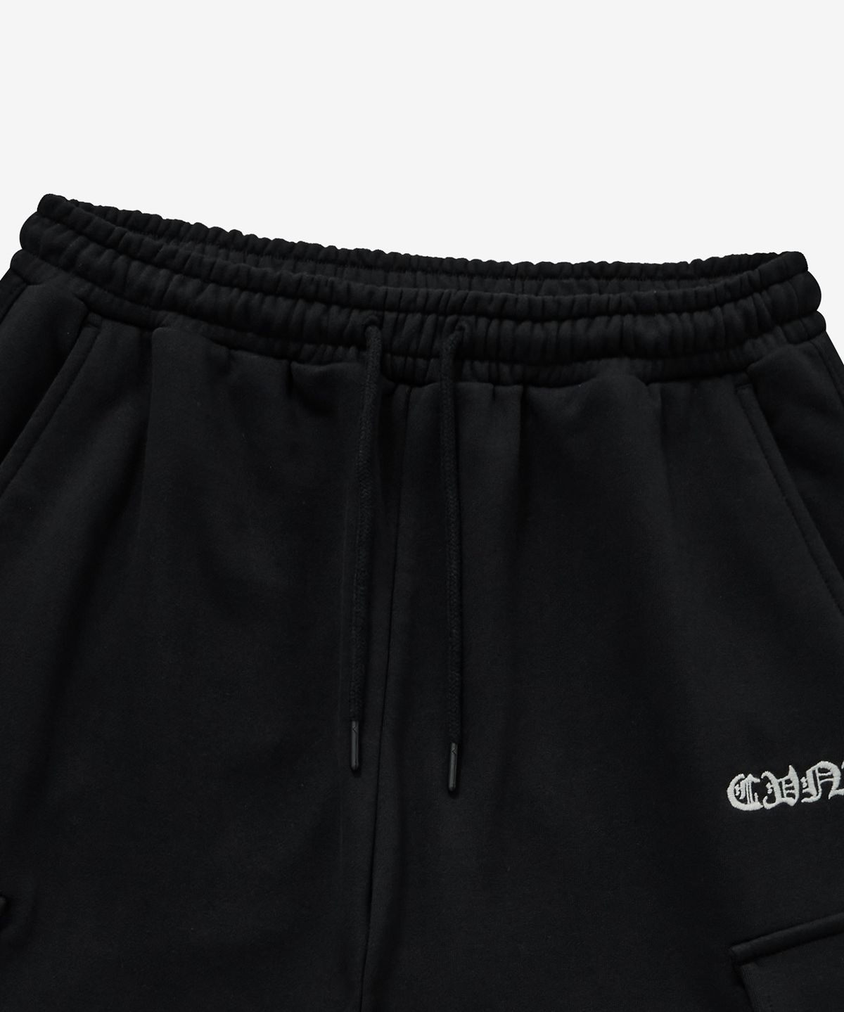 커버낫(COVERNAT) 루즈 스트레이트 플리티드 카고 스웻 팬츠 블랙