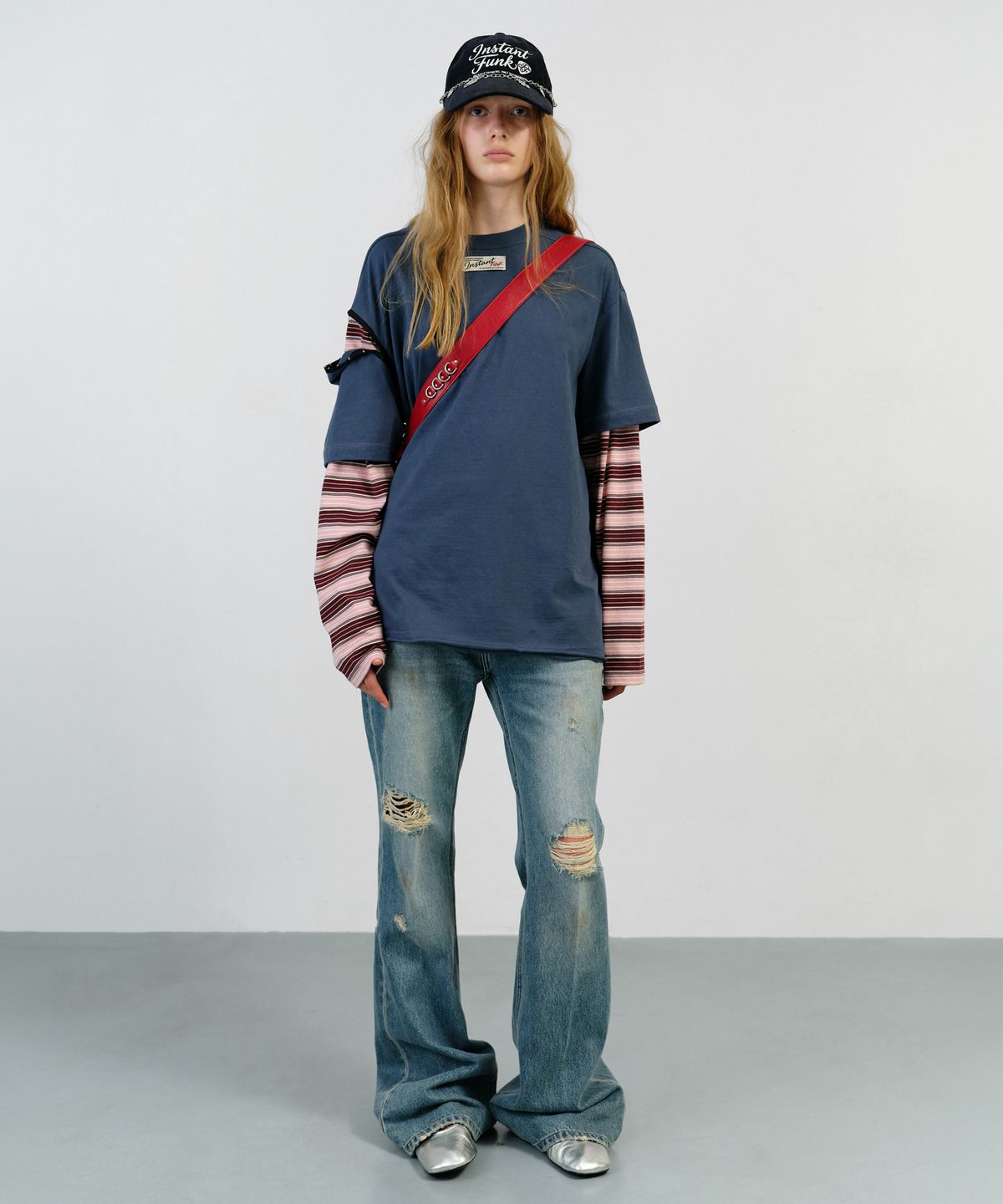 인스턴트펑크(INSTANTFUNK) PEAK CORDUROY BALL CAP - NAVY