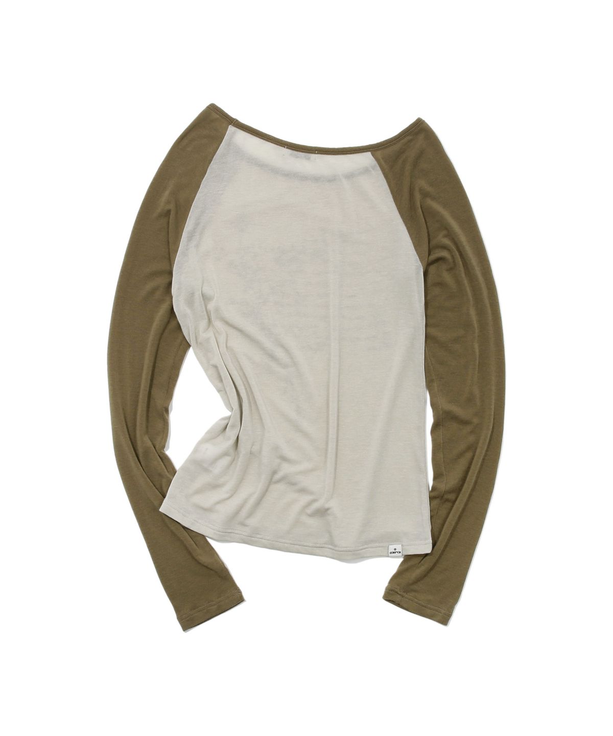 키지코(KIJIKO) ke310. Feather Soft Raglan Tee Khaki Brown