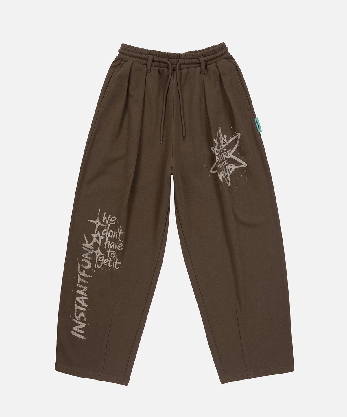 인스턴트펑크(INSTANTFUNK) WASHED GRAPHIC SWEAT PANTS - BROWN