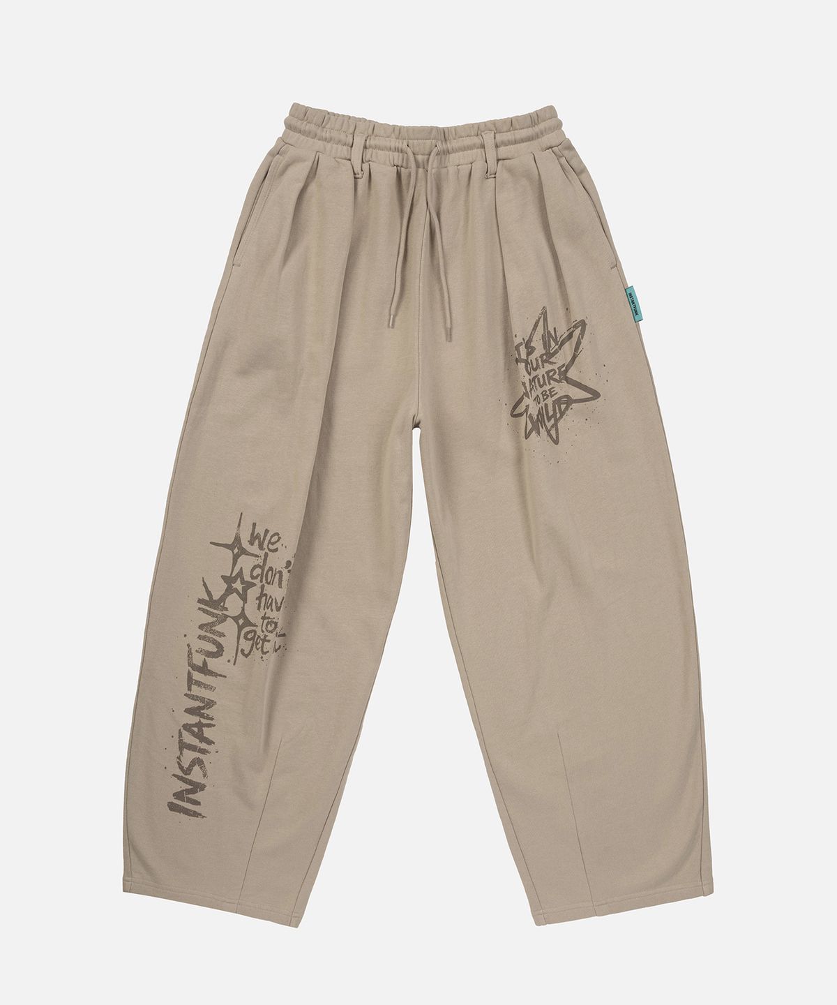 인스턴트펑크(INSTANTFUNK) WASHED GRAPHIC SWEAT PANTS - BEIGE