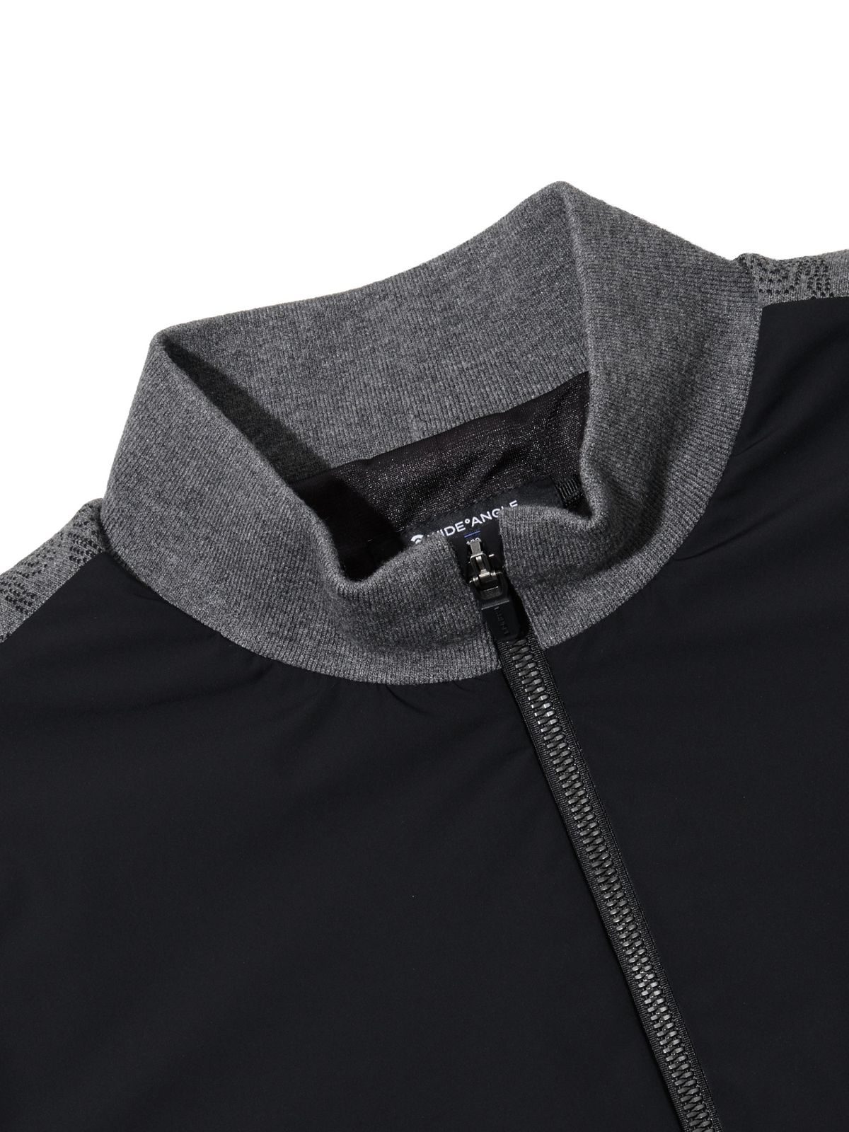 와이드앵글(WIDEANGLE) CO 우븐 하이브리드 풀집업 스웨터 M_M.GREY