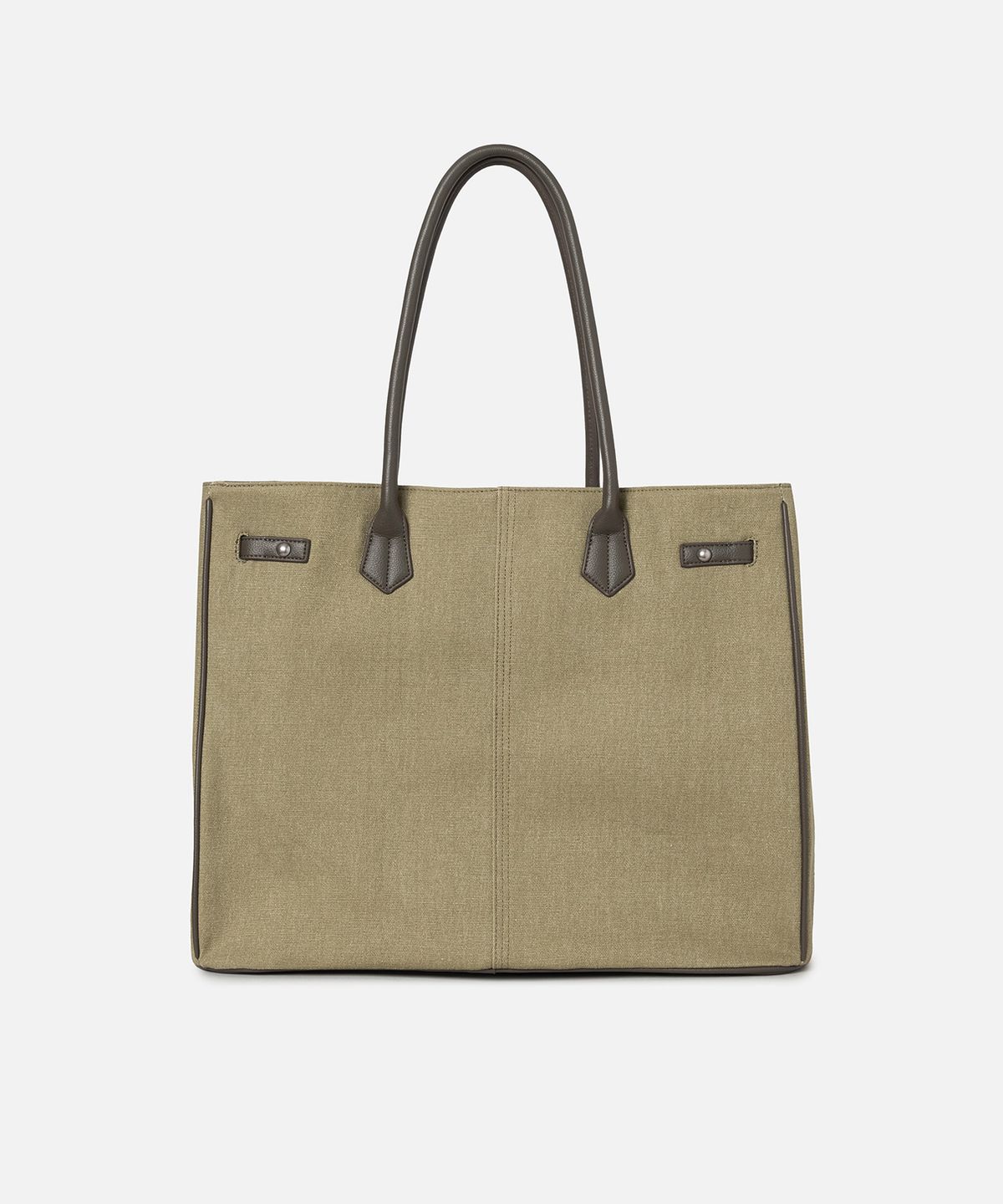 인스턴트펑크(INSTANTFUNK) OVERSIZED CANVAS TOTE BAG - OLIVE