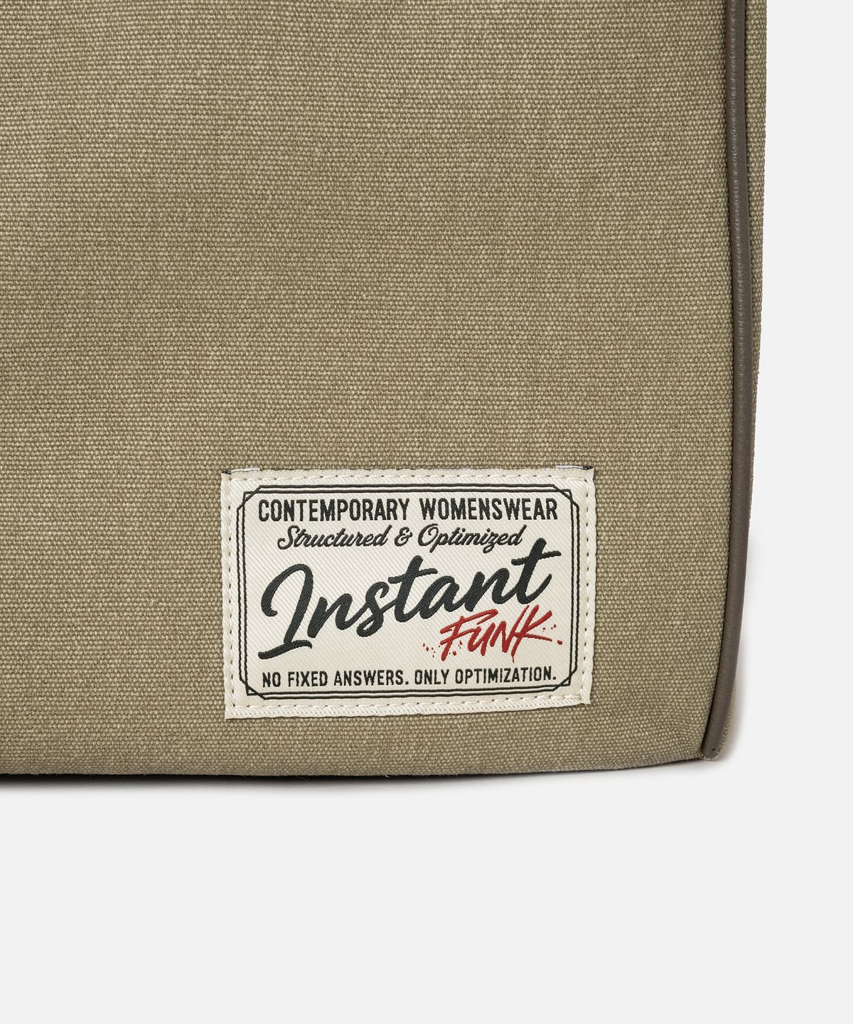 인스턴트펑크(INSTANTFUNK) OVERSIZED CANVAS TOTE BAG - OLIVE