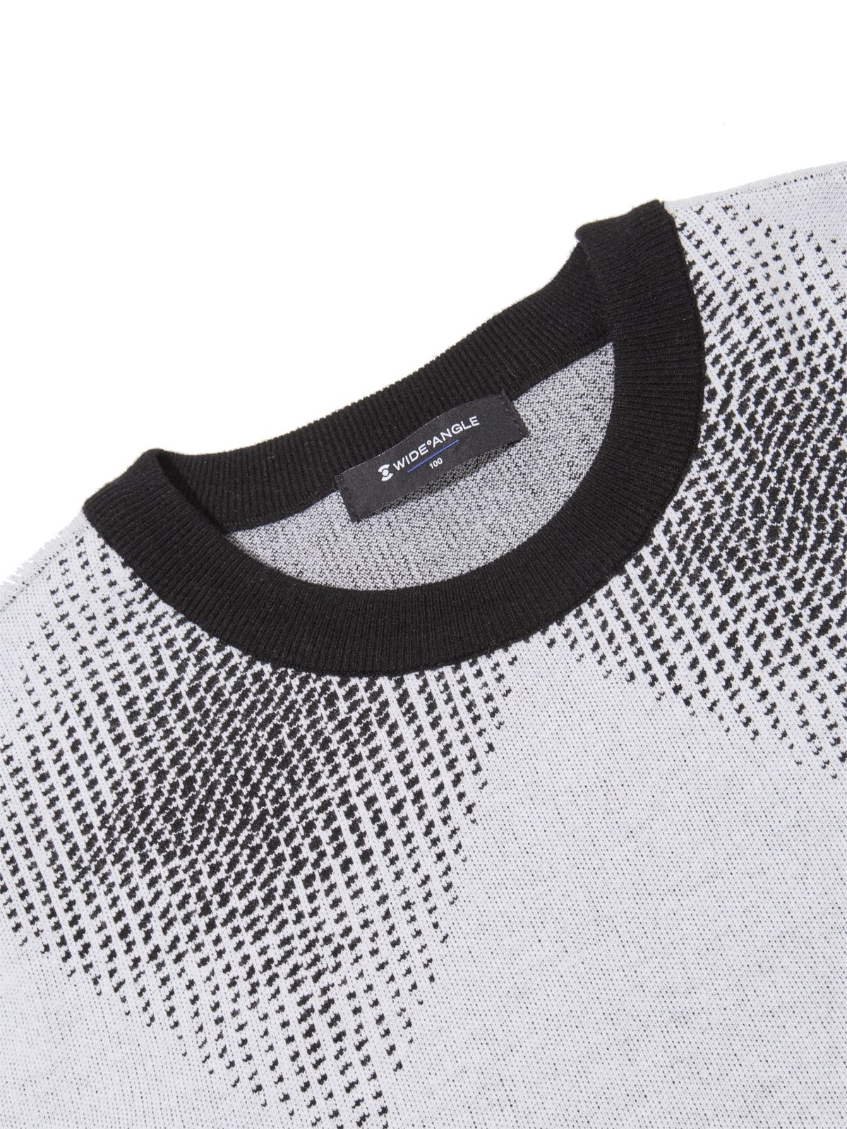 와이드앵글(WIDEANGLE) CO 옴브레 패턴 라운드 스웨터 M_Off White