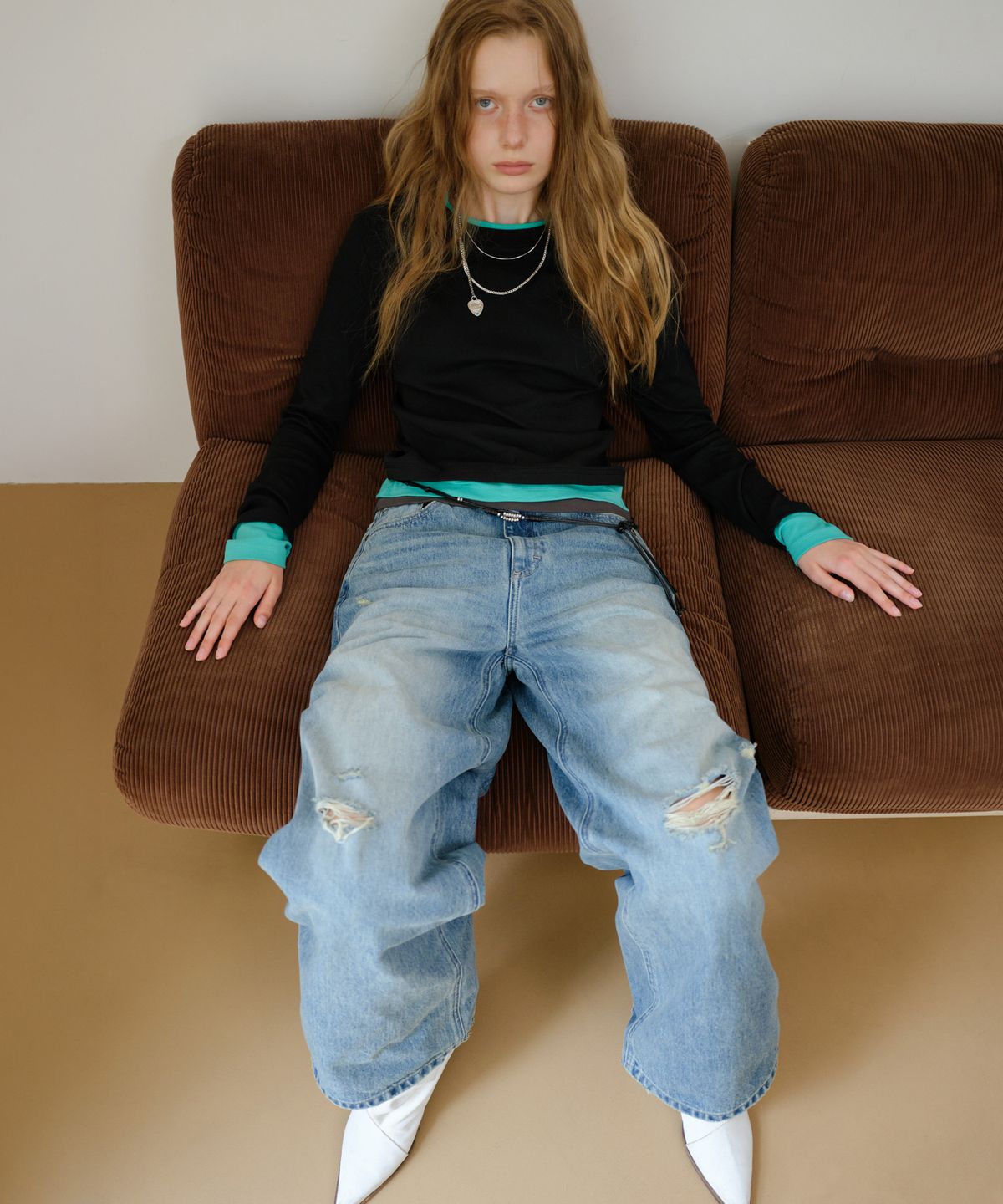 인스턴트펑크(INSTANTFUNK) [민지S PICK] STRANGER GRAPHIC WIDE DENIM - BLUE