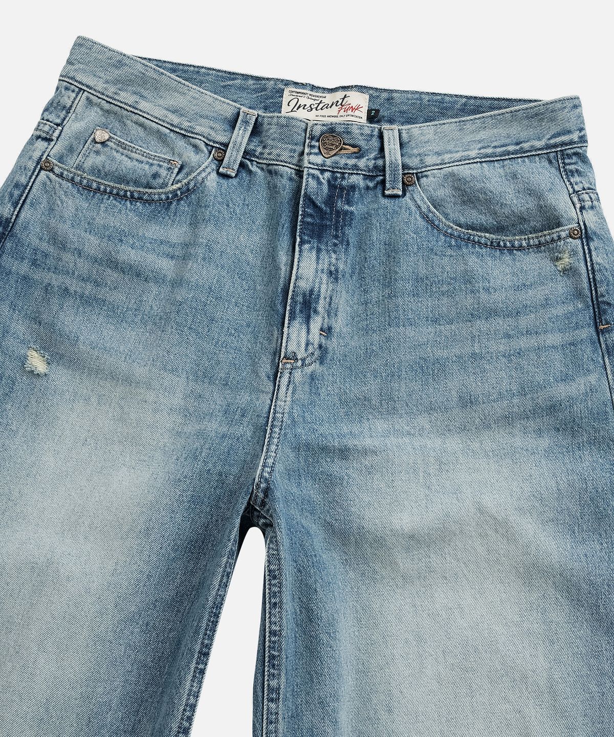 인스턴트펑크(INSTANTFUNK) [민지S PICK] STRANGER GRAPHIC WIDE DENIM - BLUE