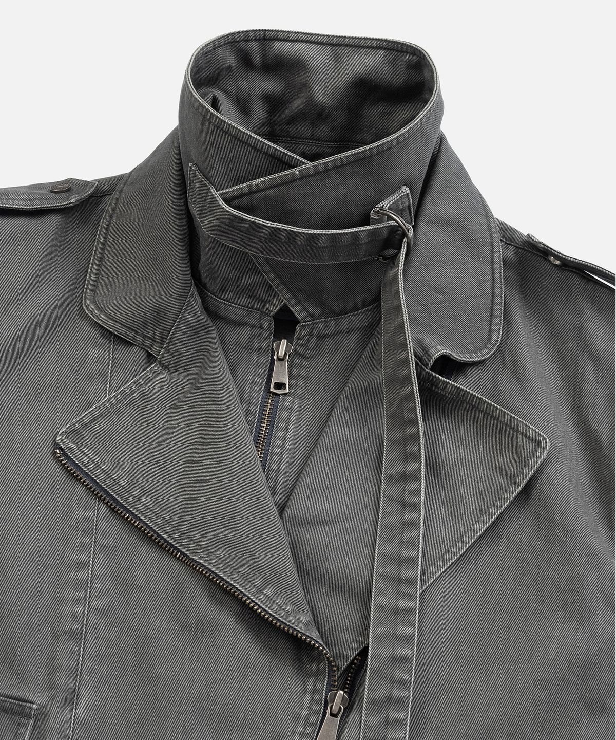 인스턴트펑크(INSTANTFUNK) [가을S PICK] LAYERED COLLAR RIDER JACKET - GREY