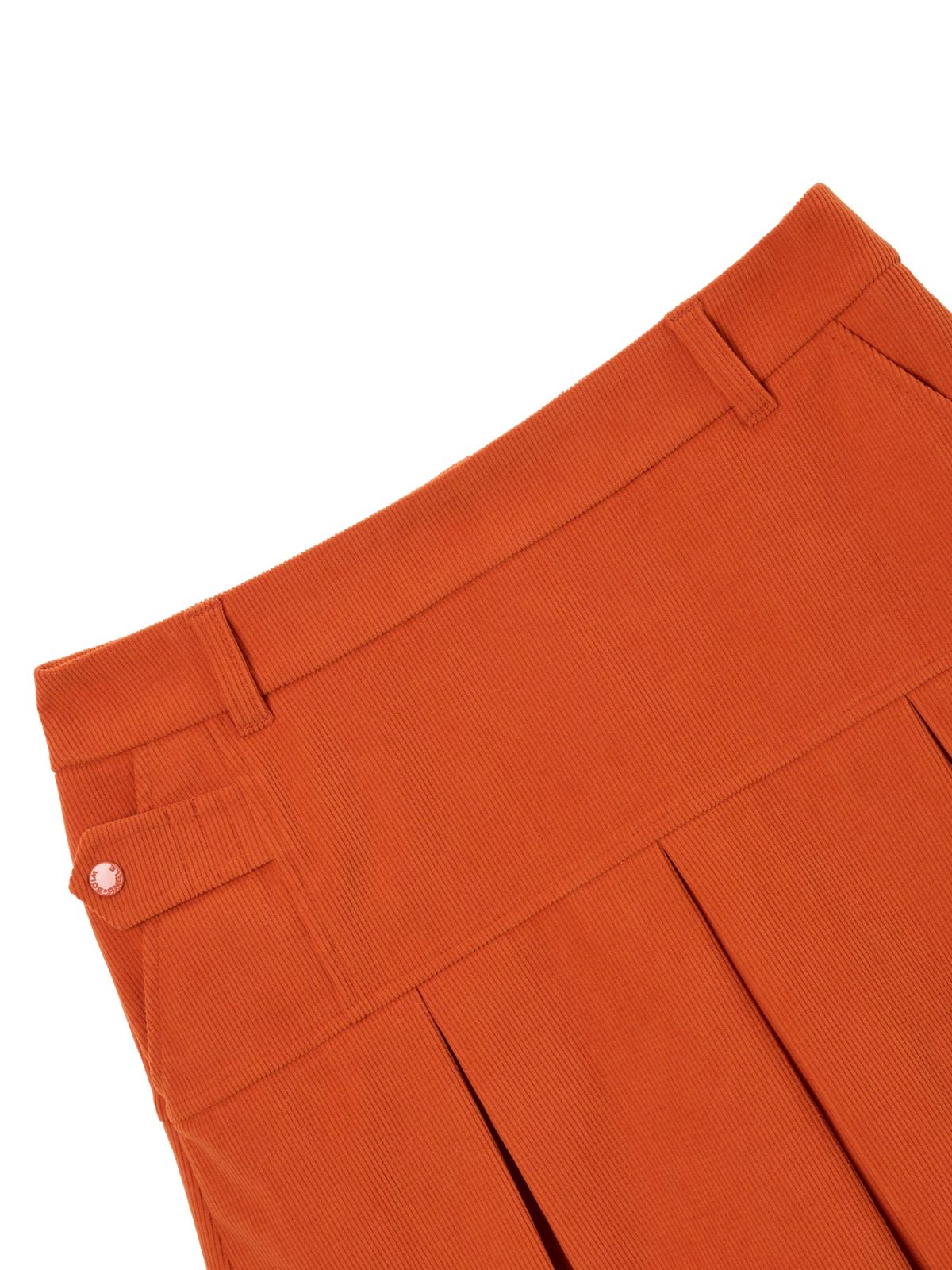 와이드앵글(WIDEANGLE) CO 코듀로이 와이드 플리츠 큐롯 L_Burnt Orange