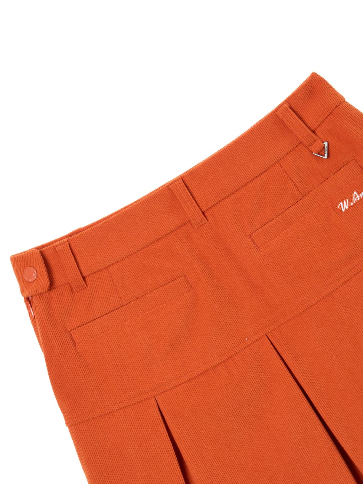 와이드앵글(WIDEANGLE) CO 코듀로이 와이드 플리츠 큐롯 L_Burnt Orange