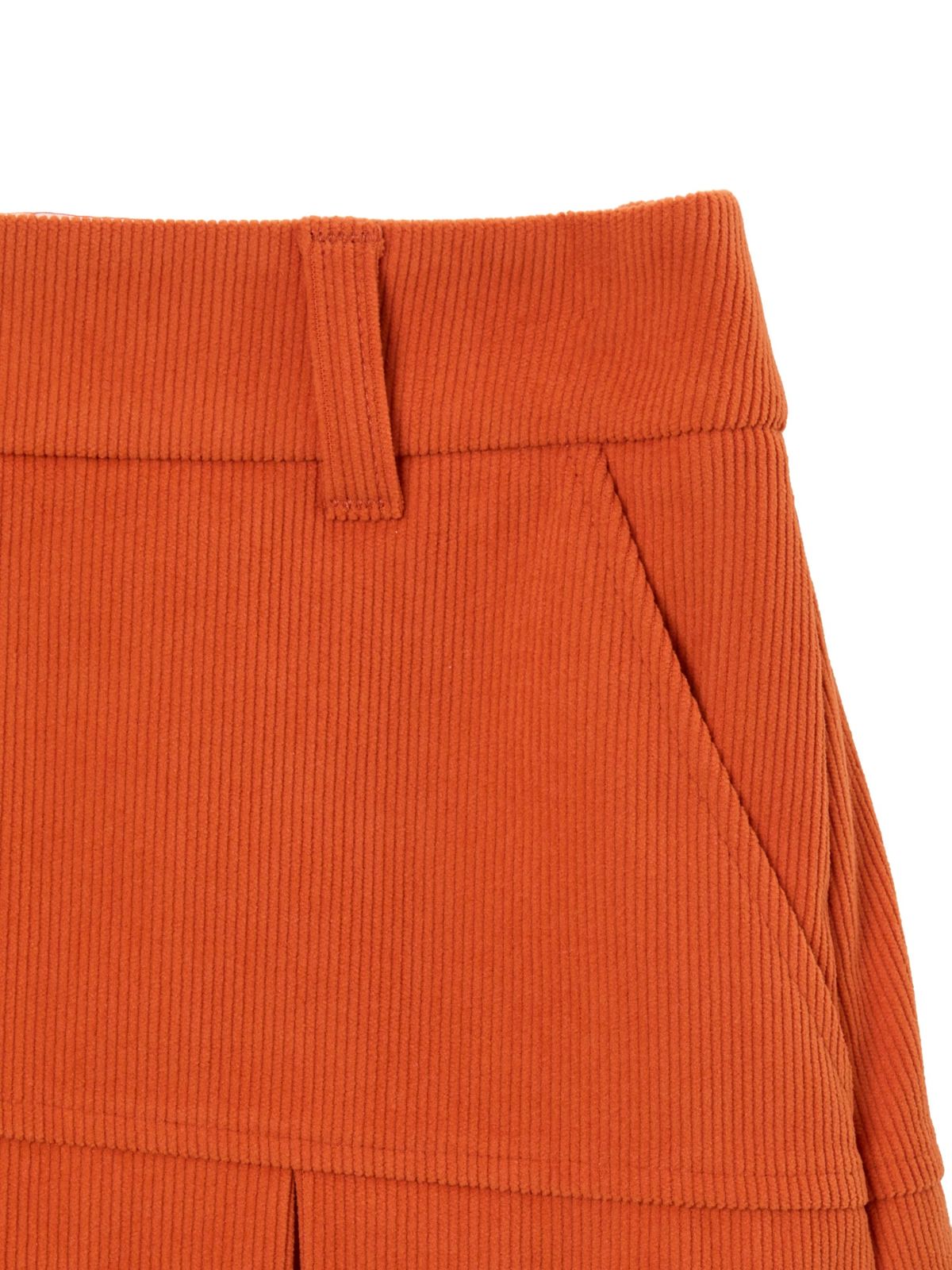 와이드앵글(WIDEANGLE) CO 코듀로이 와이드 플리츠 큐롯 L_Burnt Orange