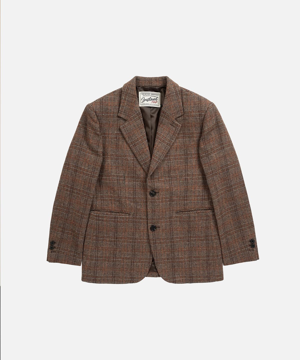 인스턴트펑크(INSTANTFUNK) ESSENTIAL CHECK SINGLE JACKET - BROWN