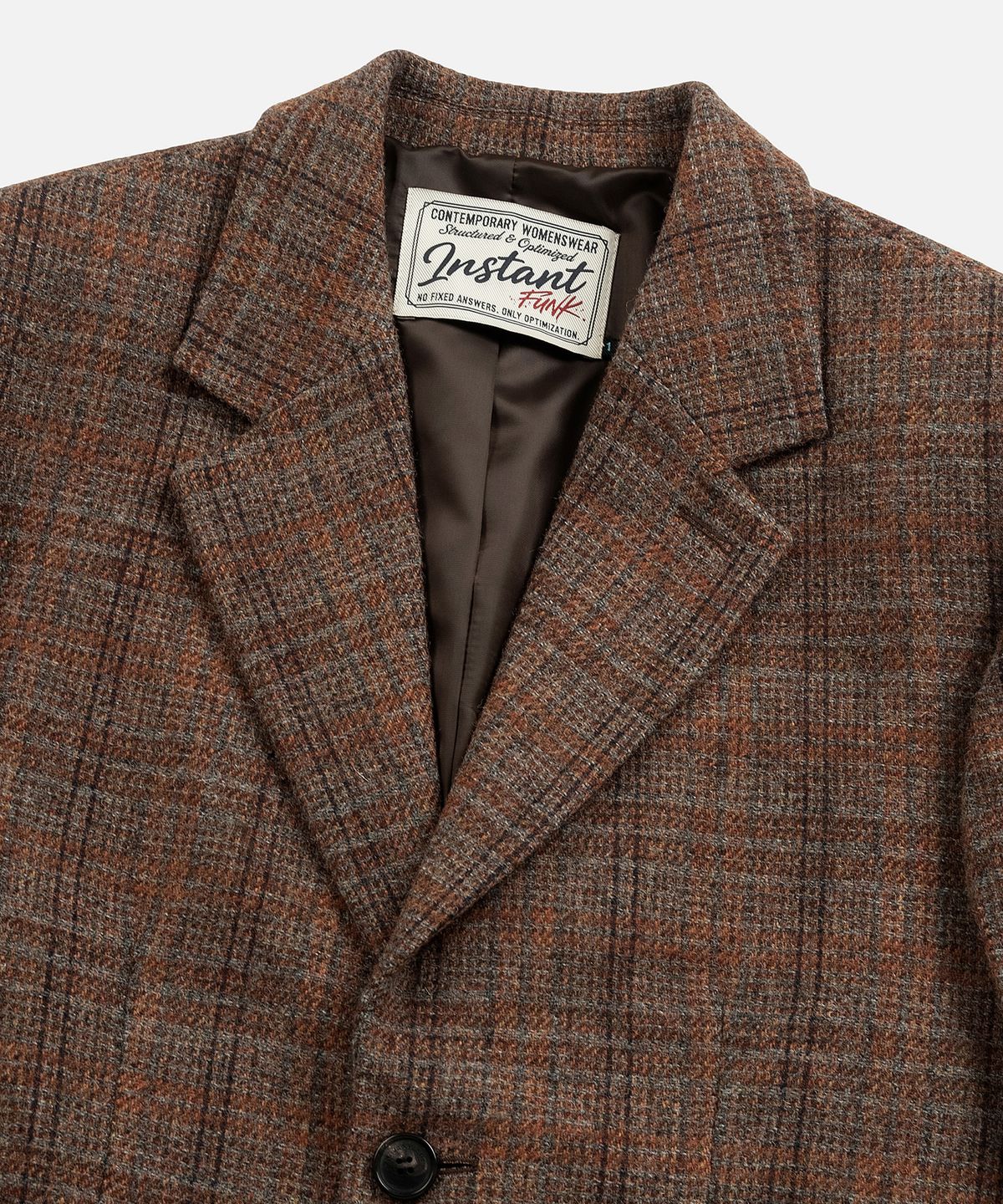 인스턴트펑크(INSTANTFUNK) ESSENTIAL CHECK SINGLE JACKET - BROWN