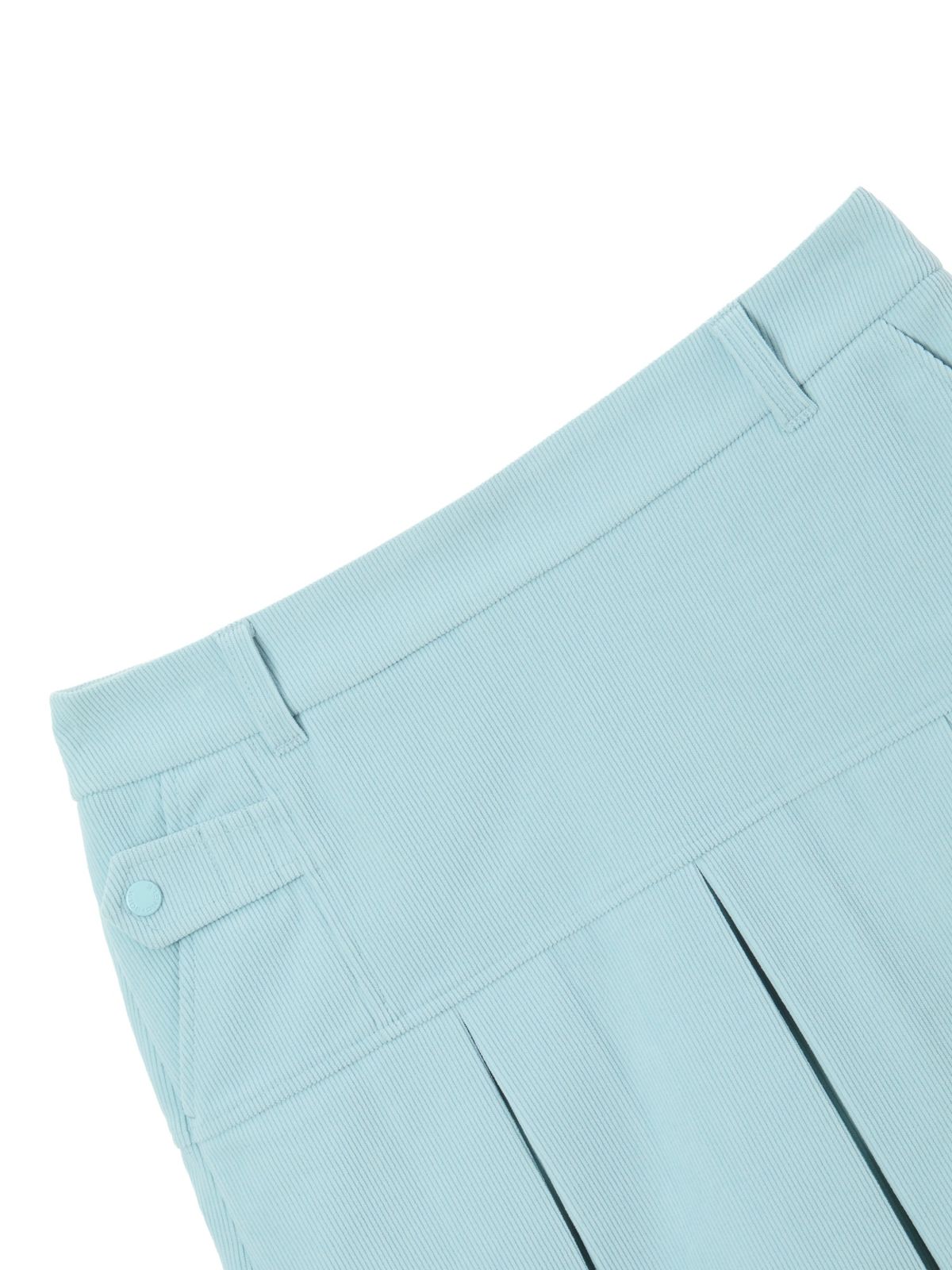 와이드앵글(WIDEANGLE) CO 코듀로이 와이드 플리츠 큐롯 L_Light Blue