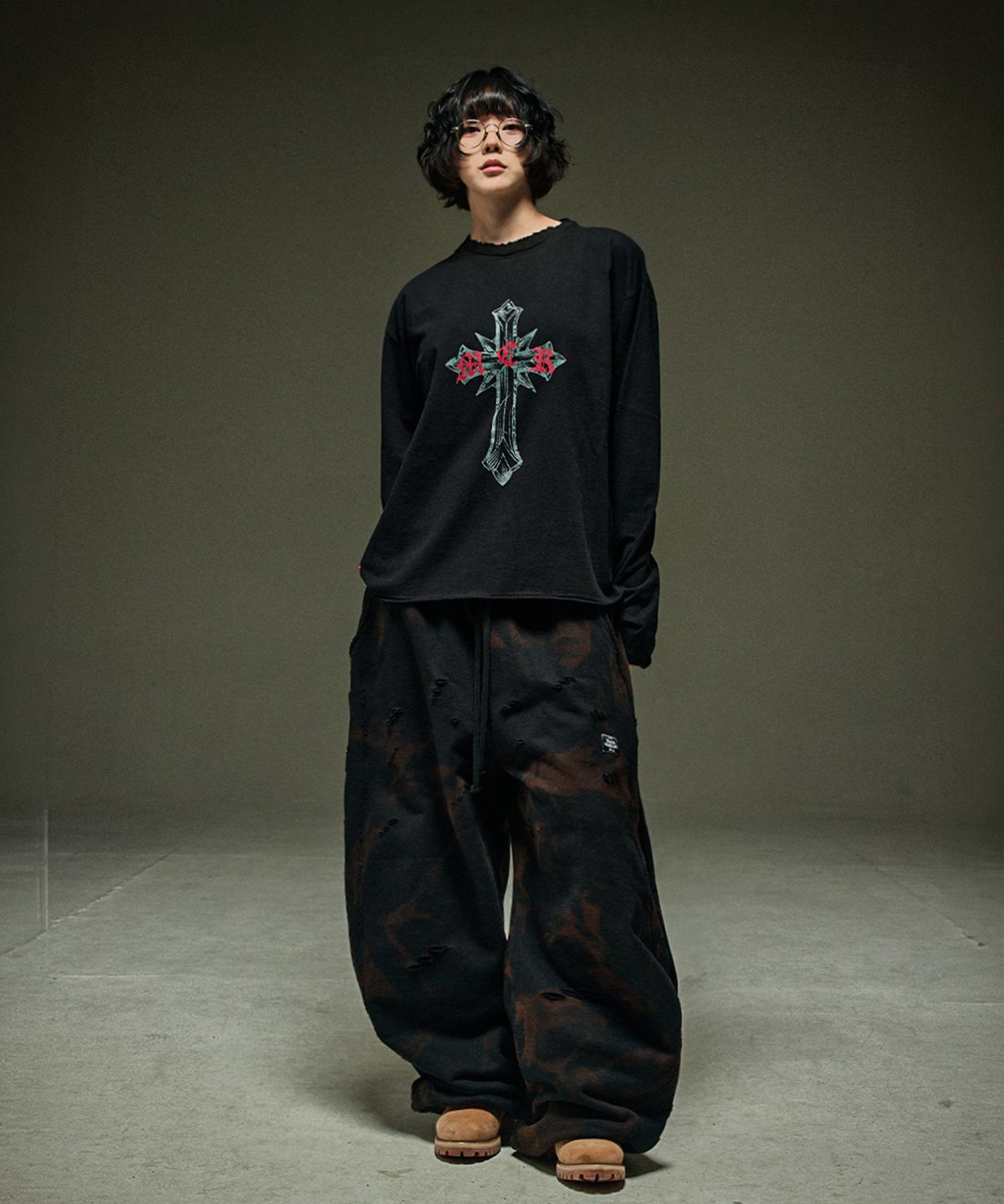 뭉(MWOONG) Destroyed P bleach black B