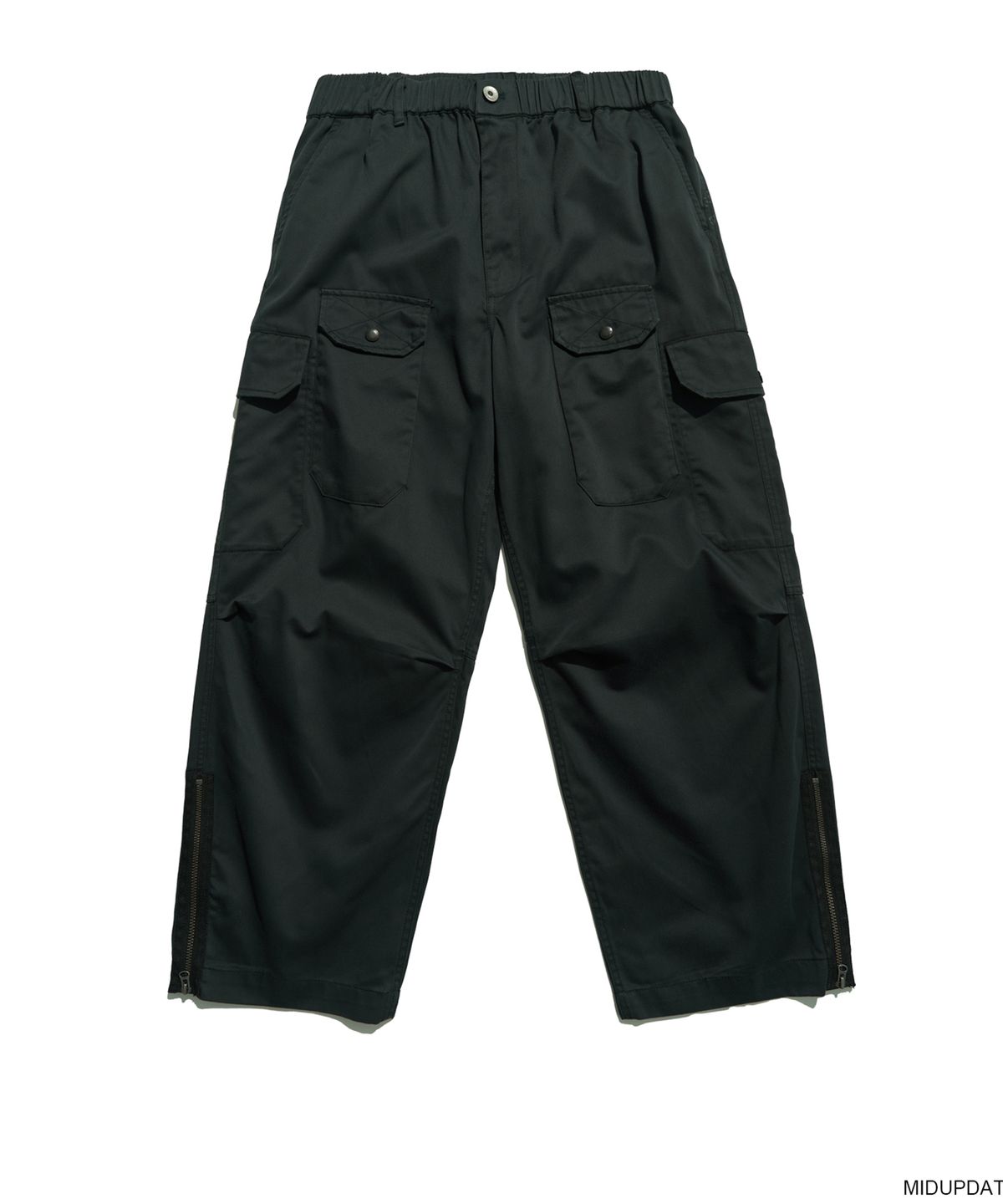 미드업데이트(MIDUPDATE) Ankle Zip Wide Parachute Pants_BLK