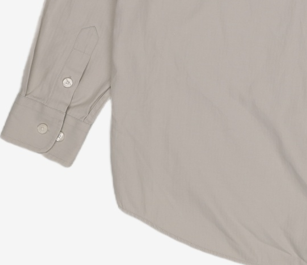 세컨모놀로그(SECONDMONO) (TIE SET)Side Slit Oversized Cotton Shirt [GBEIGE]_SESH008GBEIGE S