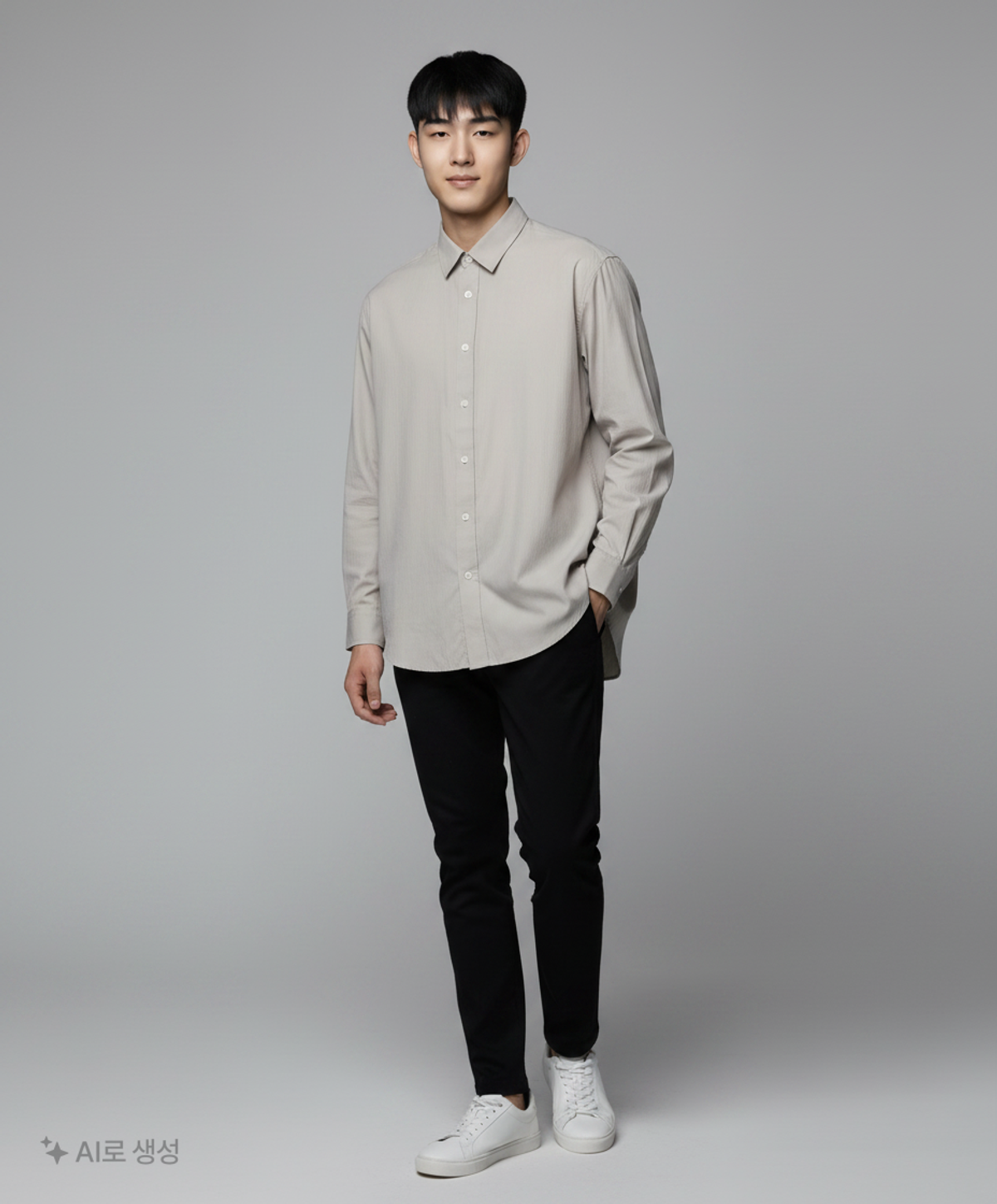 세컨모놀로그(SECONDMONO) (TIE SET)Side Slit Oversized Cotton Shirt [GBEIGE]_SESH008GBEIGE S