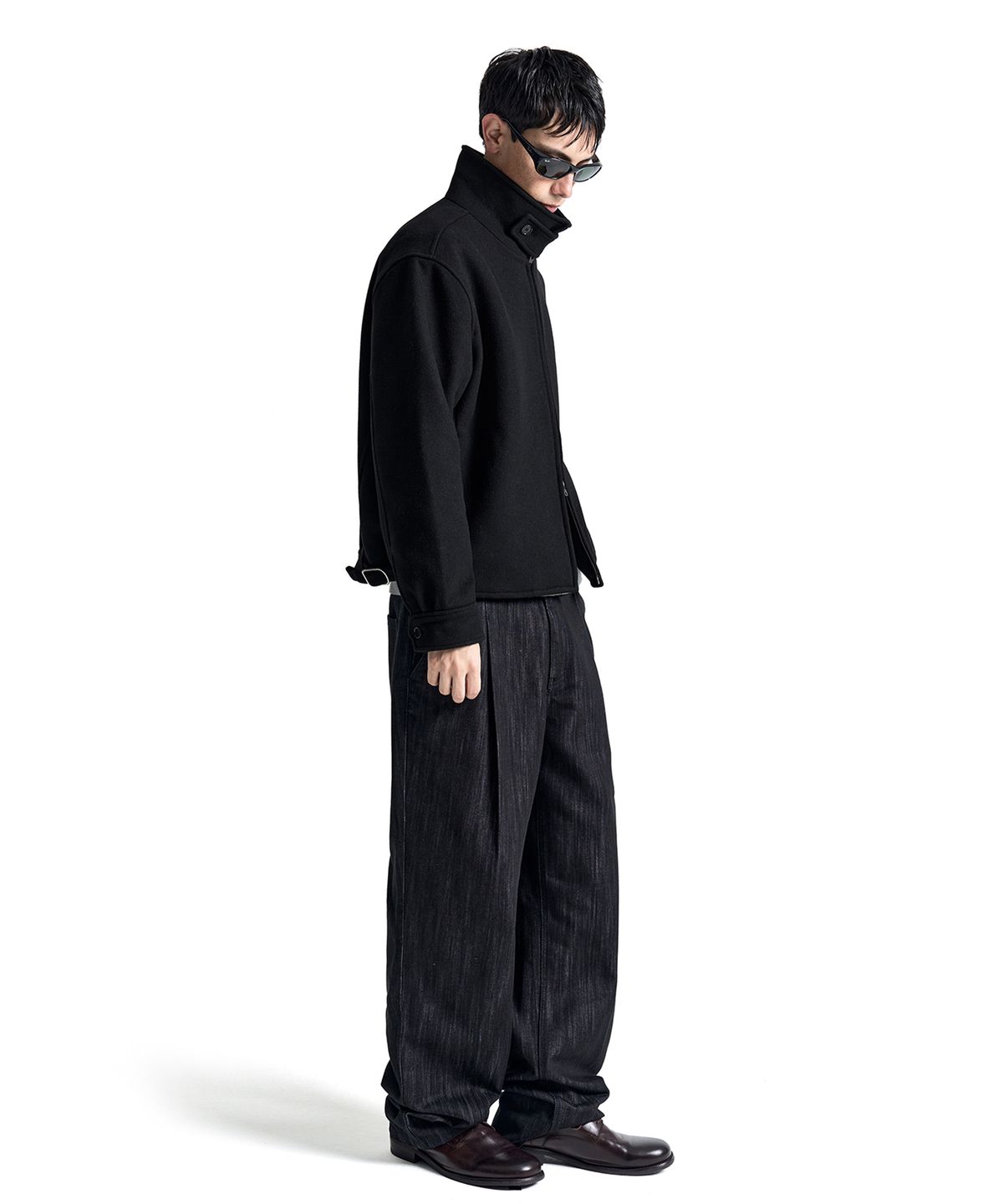 커스텀어클락(COSTUME O’CLOCK) 울 2-WAY 드리즐러 자켓 블랙 COOSJK046BLACK
