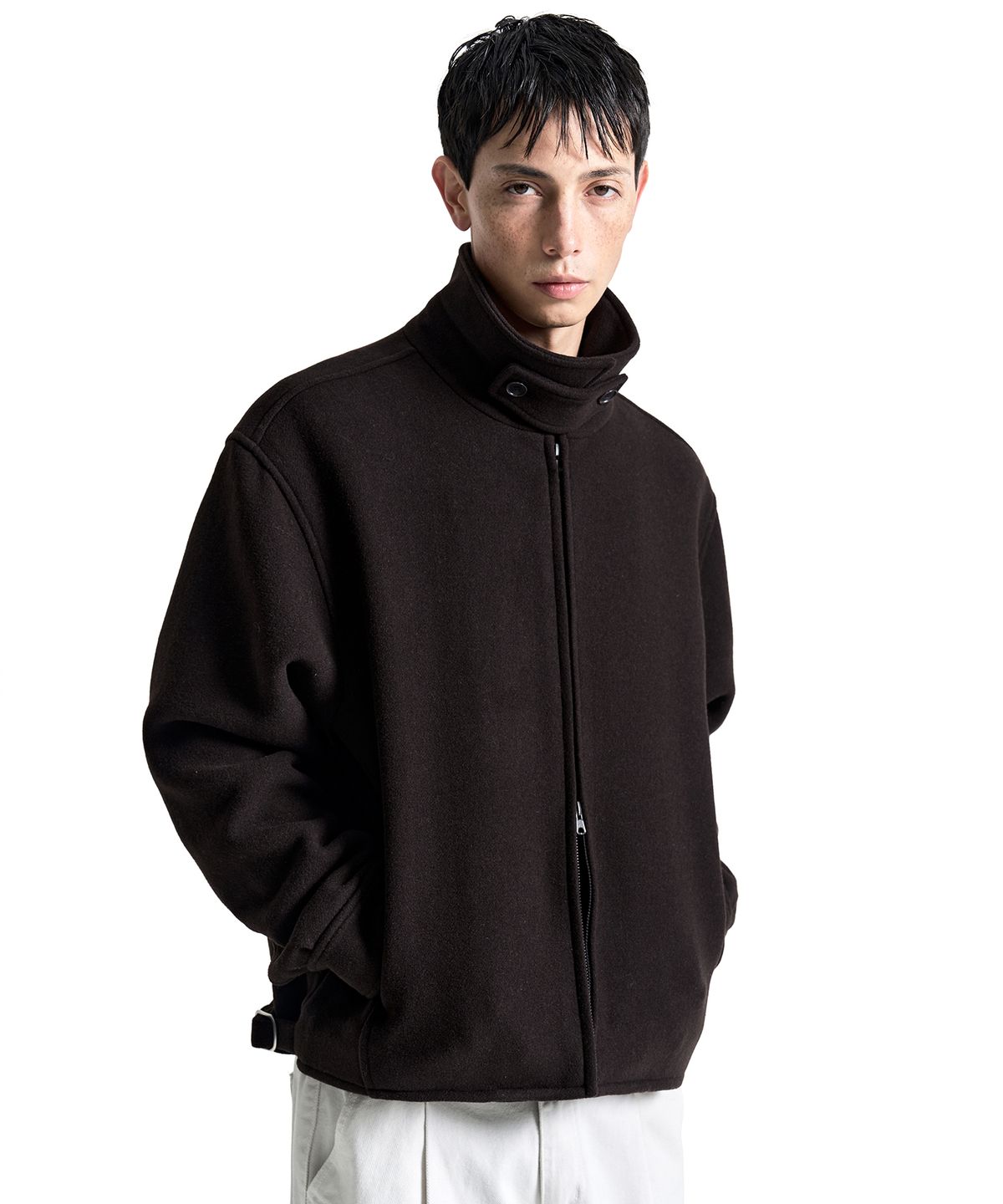 커스텀어클락(COSTUME O’CLOCK) 울 2-WAY 드리즐러 자켓 브라운 COOSJK046BROWN
