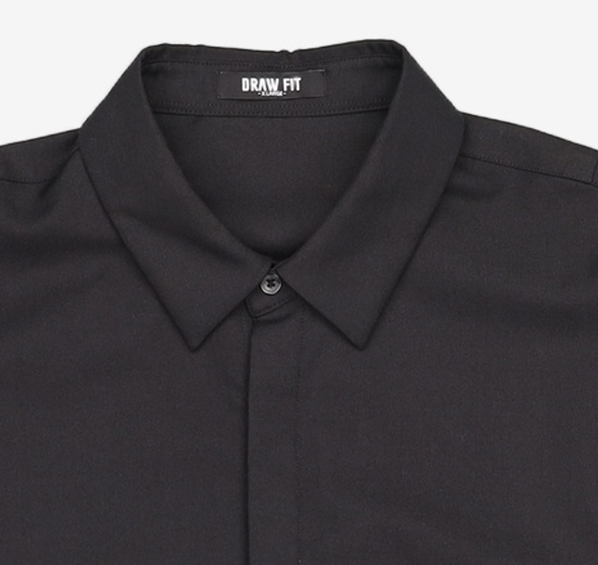 드로우핏(DRAW FIT) 오버사이즈 히든 미니멀 셔츠 [BLACK] XL