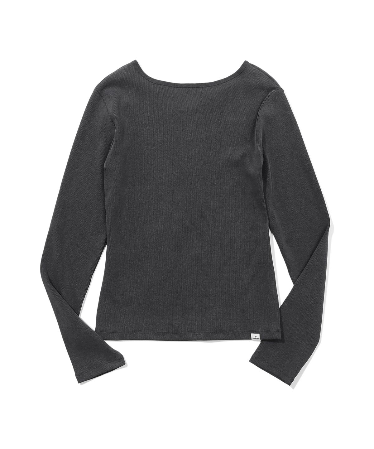 키지코(KIJIKO) ke309. Pigment Henley Neck Tee Charcoal