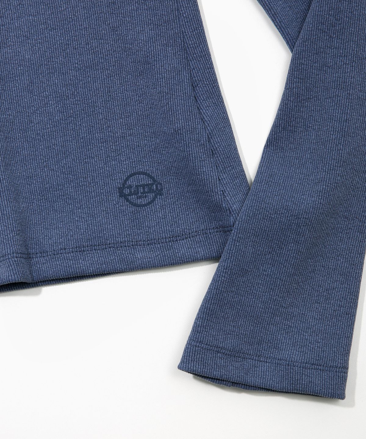 키지코(KIJIKO) ke309. Pigment Henley Neck Tee Navy