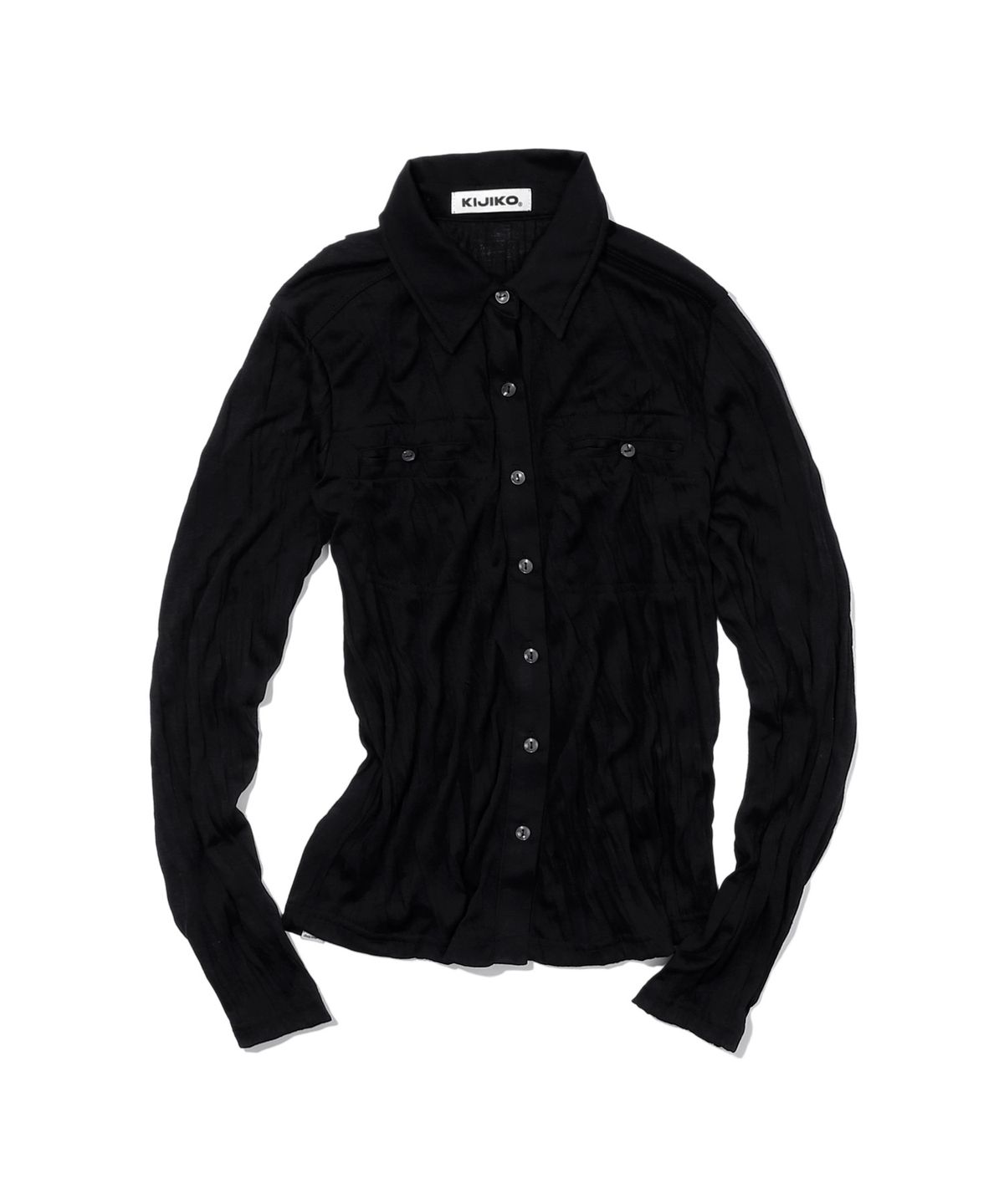 키지코(KIJIKO) ke210. Linkle Soft Slim Shirt Black