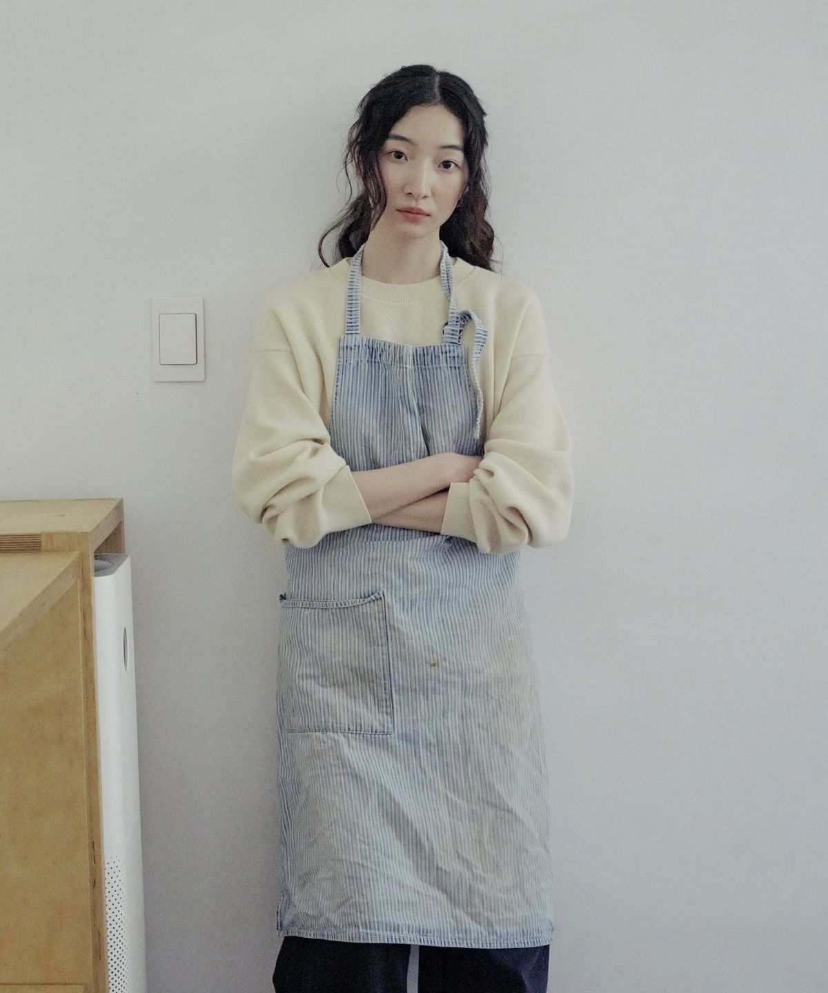 스텝어라운드(STEP AROUND) Superfine Wool Jacquard Knit MTM_BUTTER CREAM